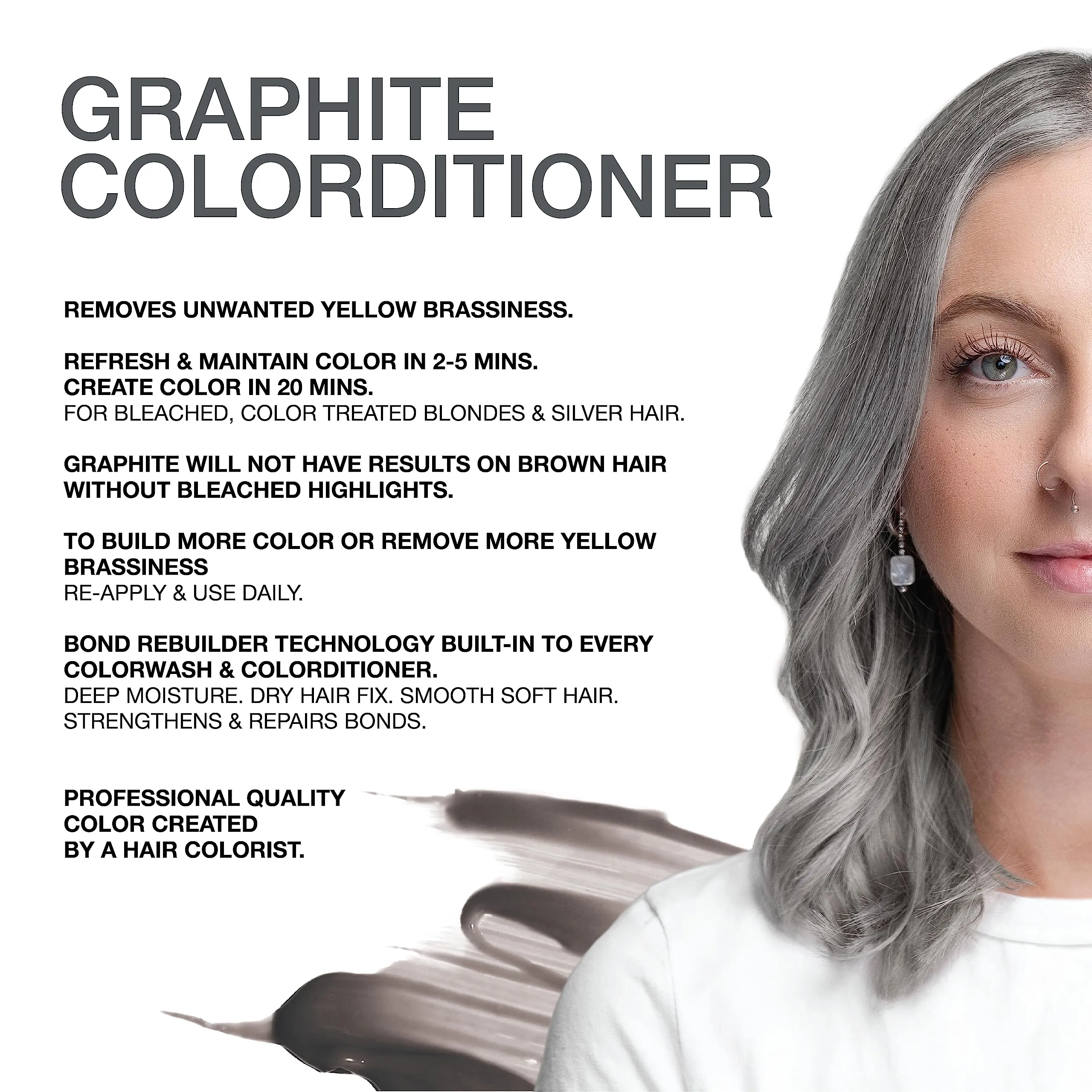 Celeb Luxury Graphite Colorditioner Vegan Hair Dye with Bondfix Rebuilder 8.25 Fl Oz