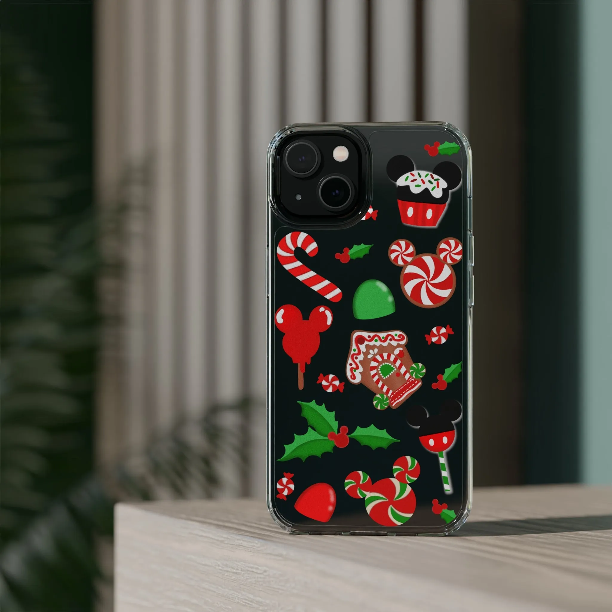 Christmas Peppermint Mouse Gingerbread Disney Clear Phone Case! Inspired Hand drawn Unique Gift Disneyland Kingdom World