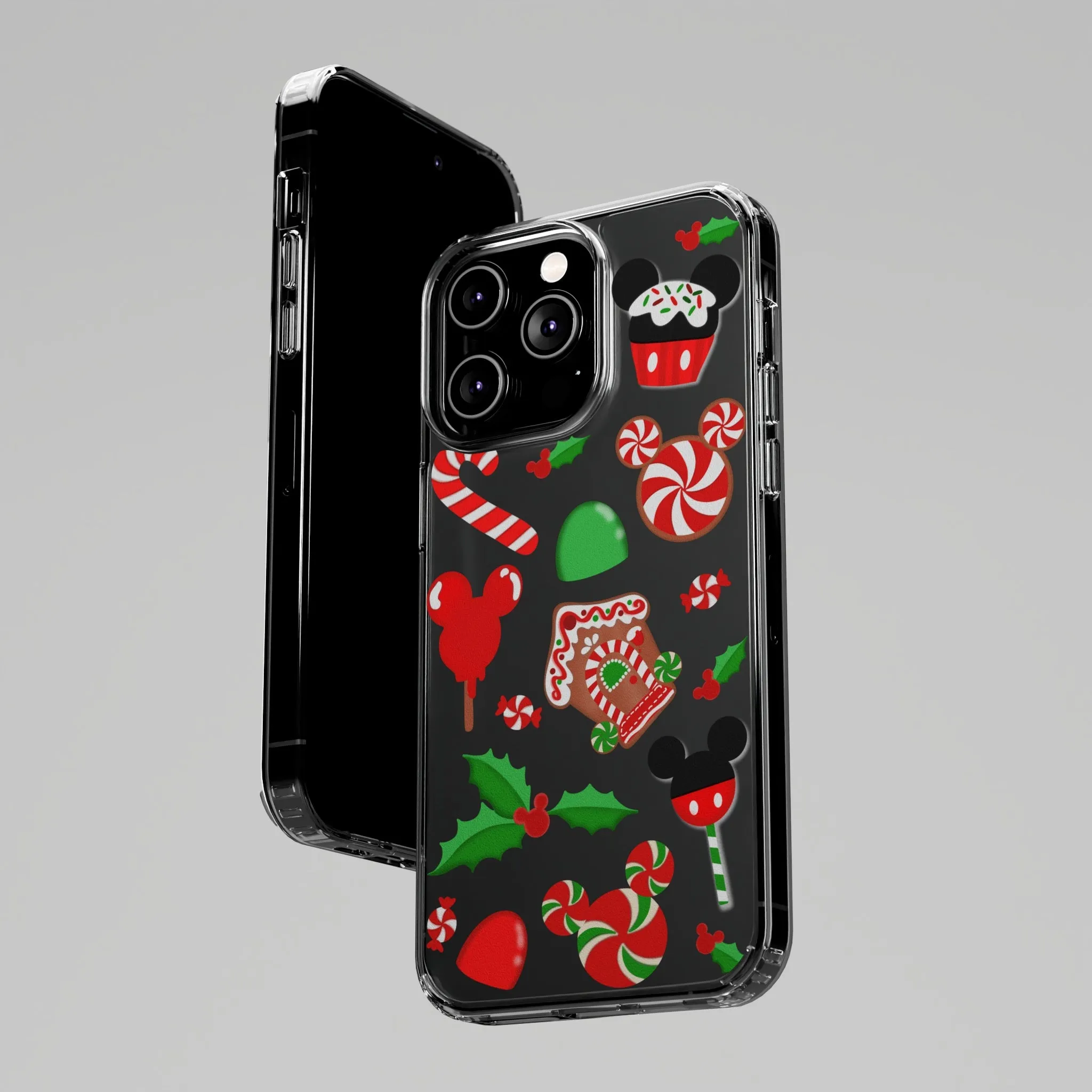 Christmas Peppermint Mouse Gingerbread Disney Clear Phone Case! Inspired Hand drawn Unique Gift Disneyland Kingdom World