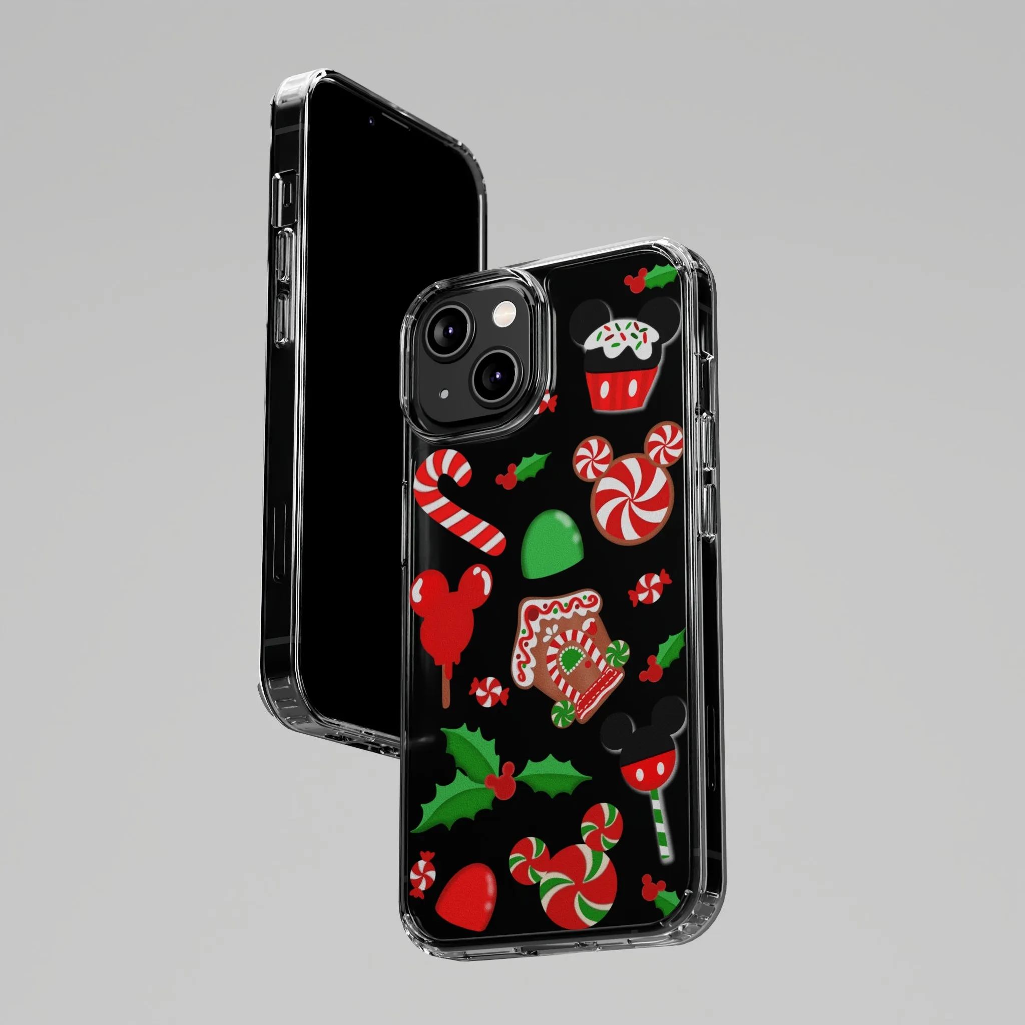 Christmas Peppermint Mouse Gingerbread Disney Clear Phone Case! Inspired Hand drawn Unique Gift Disneyland Kingdom World