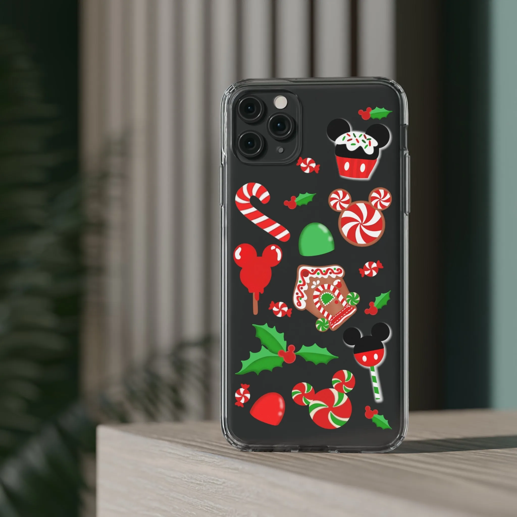 Christmas Peppermint Mouse Gingerbread Disney Clear Phone Case! Inspired Hand drawn Unique Gift Disneyland Kingdom World