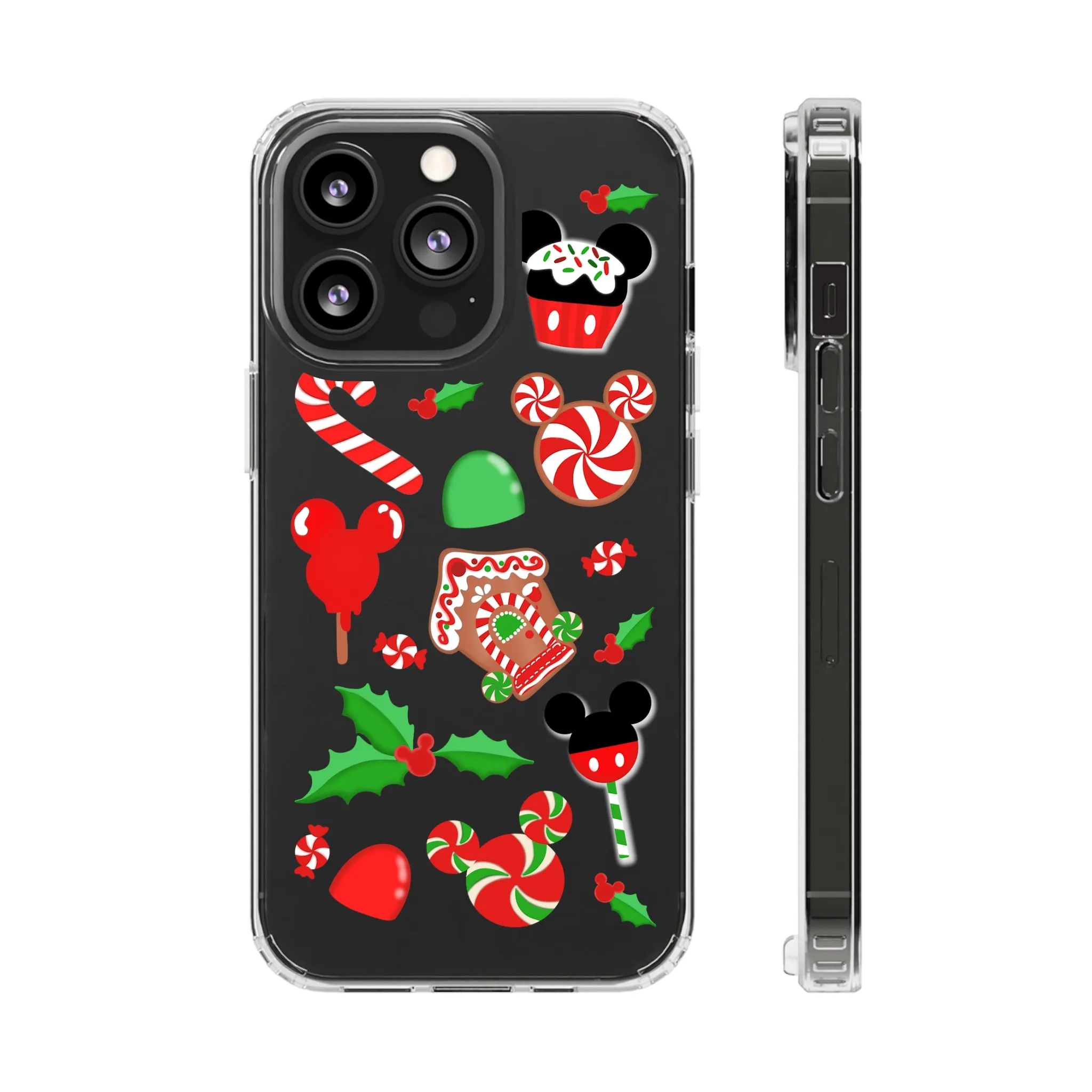 Christmas Peppermint Mouse Gingerbread Disney Clear Phone Case! Inspired Hand drawn Unique Gift Disneyland Kingdom World