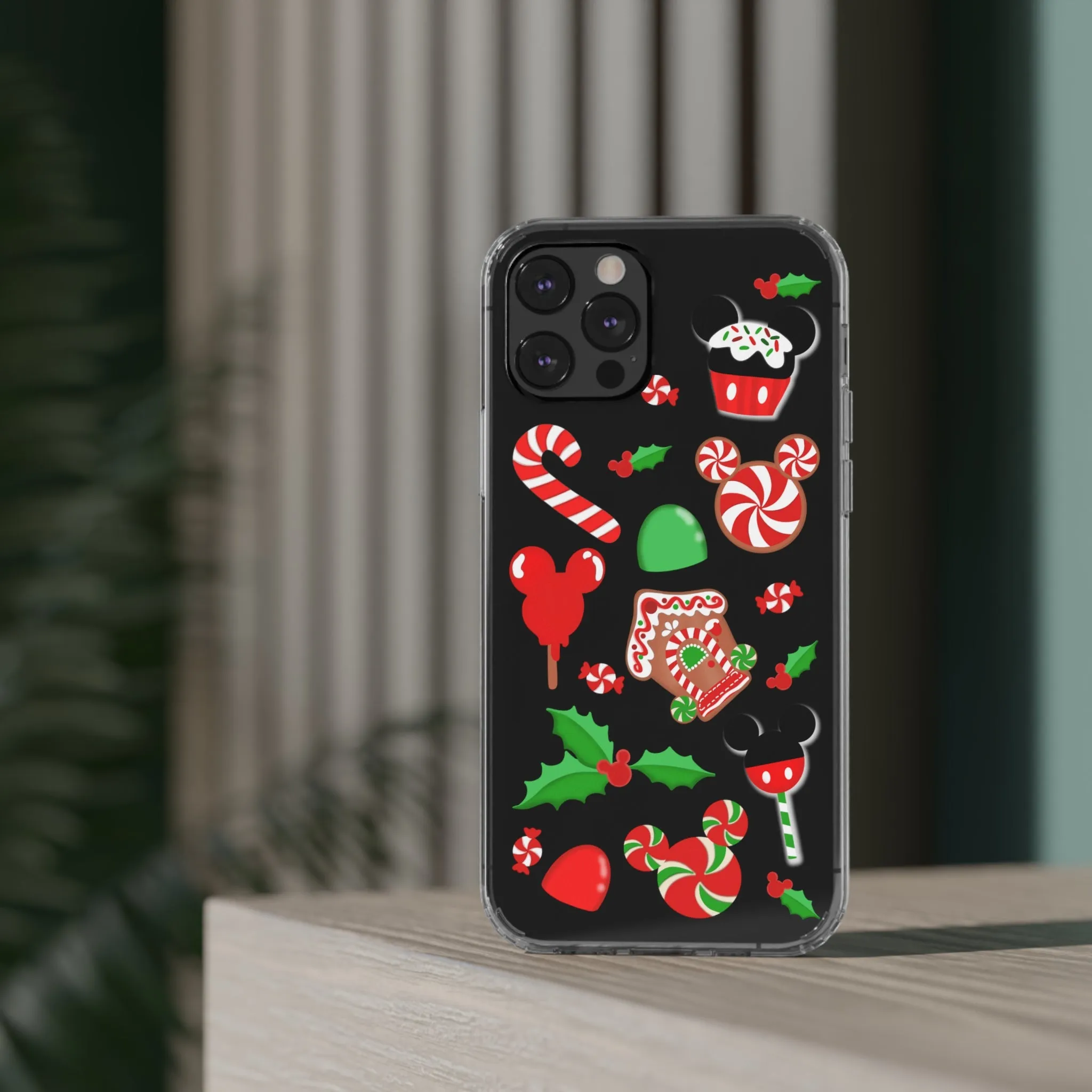 Christmas Peppermint Mouse Gingerbread Disney Clear Phone Case! Inspired Hand drawn Unique Gift Disneyland Kingdom World