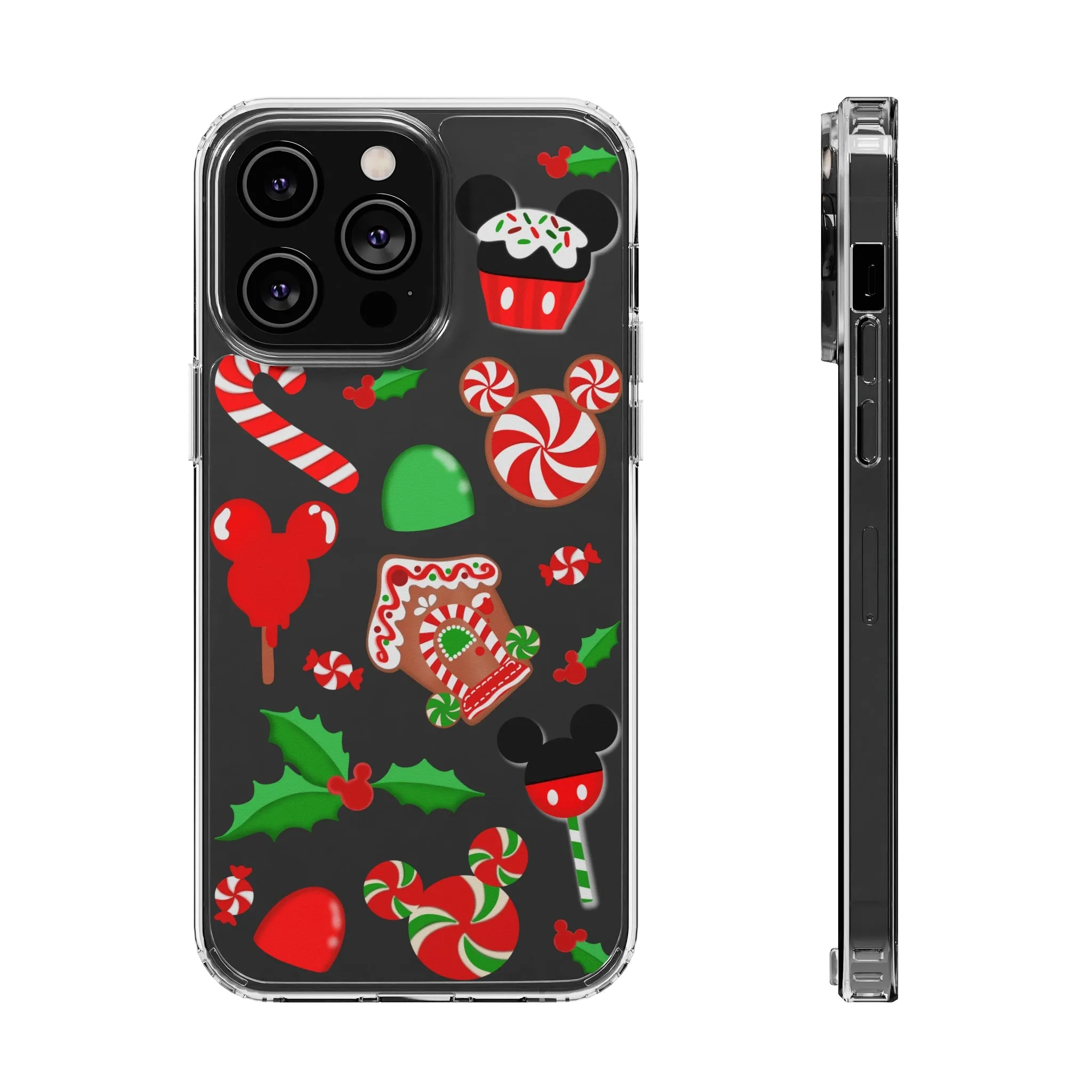 Christmas Peppermint Mouse Gingerbread Disney Clear Phone Case! Inspired Hand drawn Unique Gift Disneyland Kingdom World