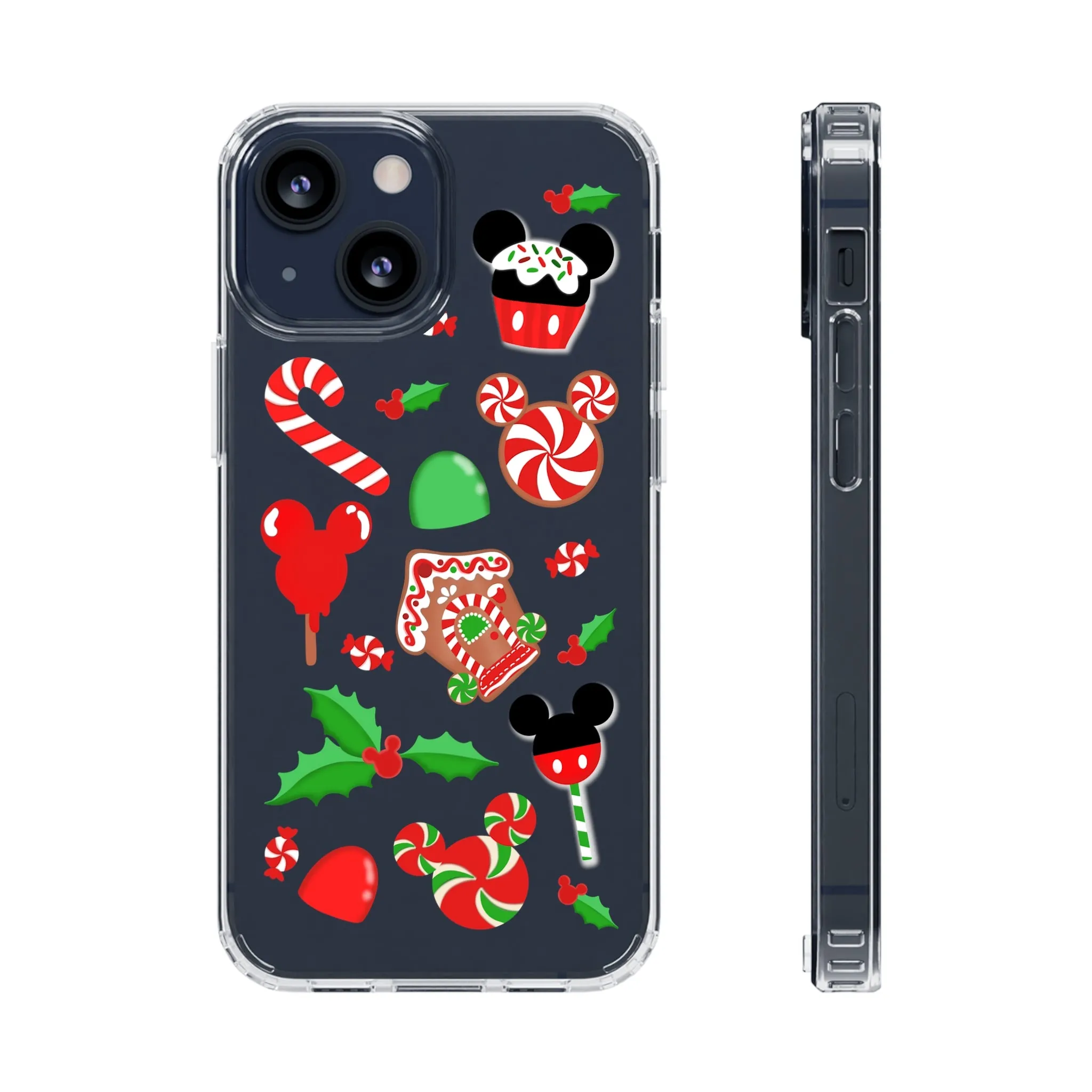 Christmas Peppermint Mouse Gingerbread Disney Clear Phone Case! Inspired Hand drawn Unique Gift Disneyland Kingdom World