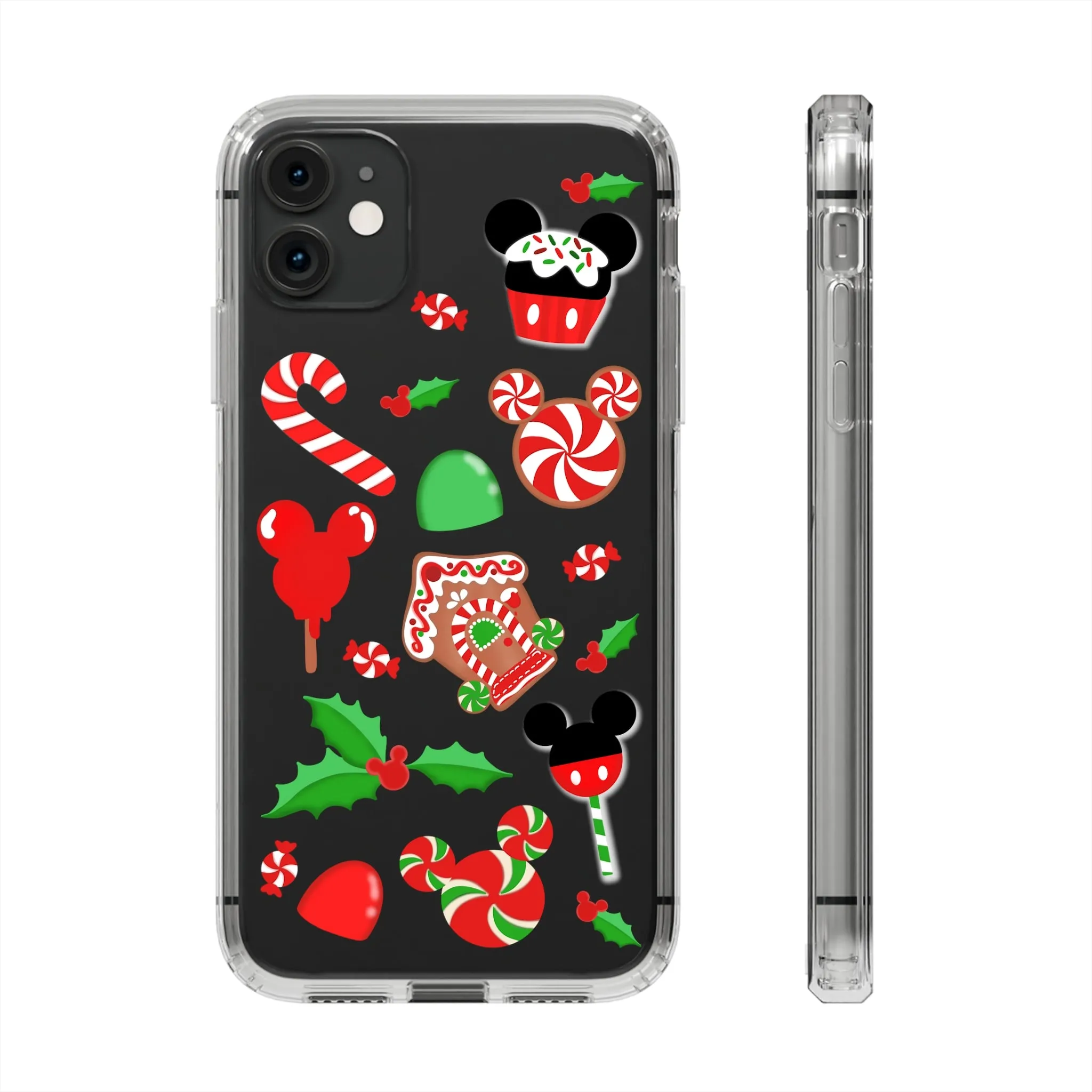 Christmas Peppermint Mouse Gingerbread Disney Clear Phone Case! Inspired Hand drawn Unique Gift Disneyland Kingdom World