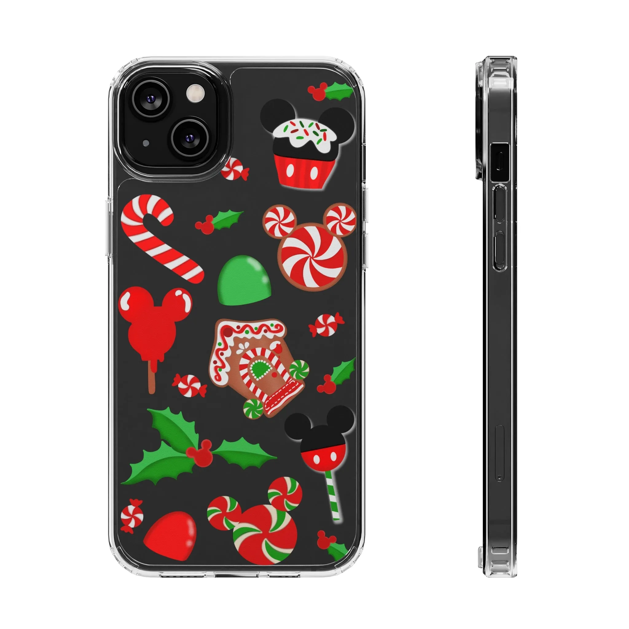 Christmas Peppermint Mouse Gingerbread Disney Clear Phone Case! Inspired Hand drawn Unique Gift Disneyland Kingdom World