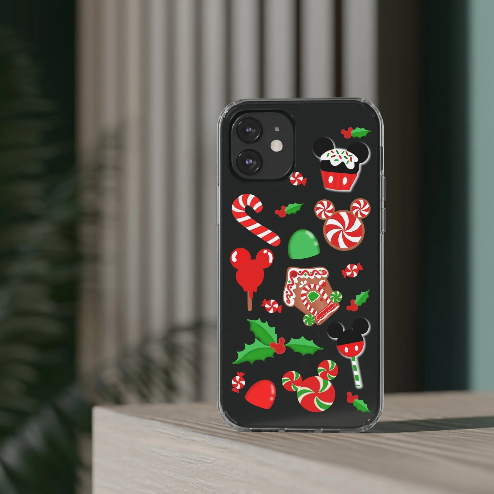 Christmas Peppermint Mouse Gingerbread Disney Clear Phone Case! Inspired Hand drawn Unique Gift Disneyland Kingdom World