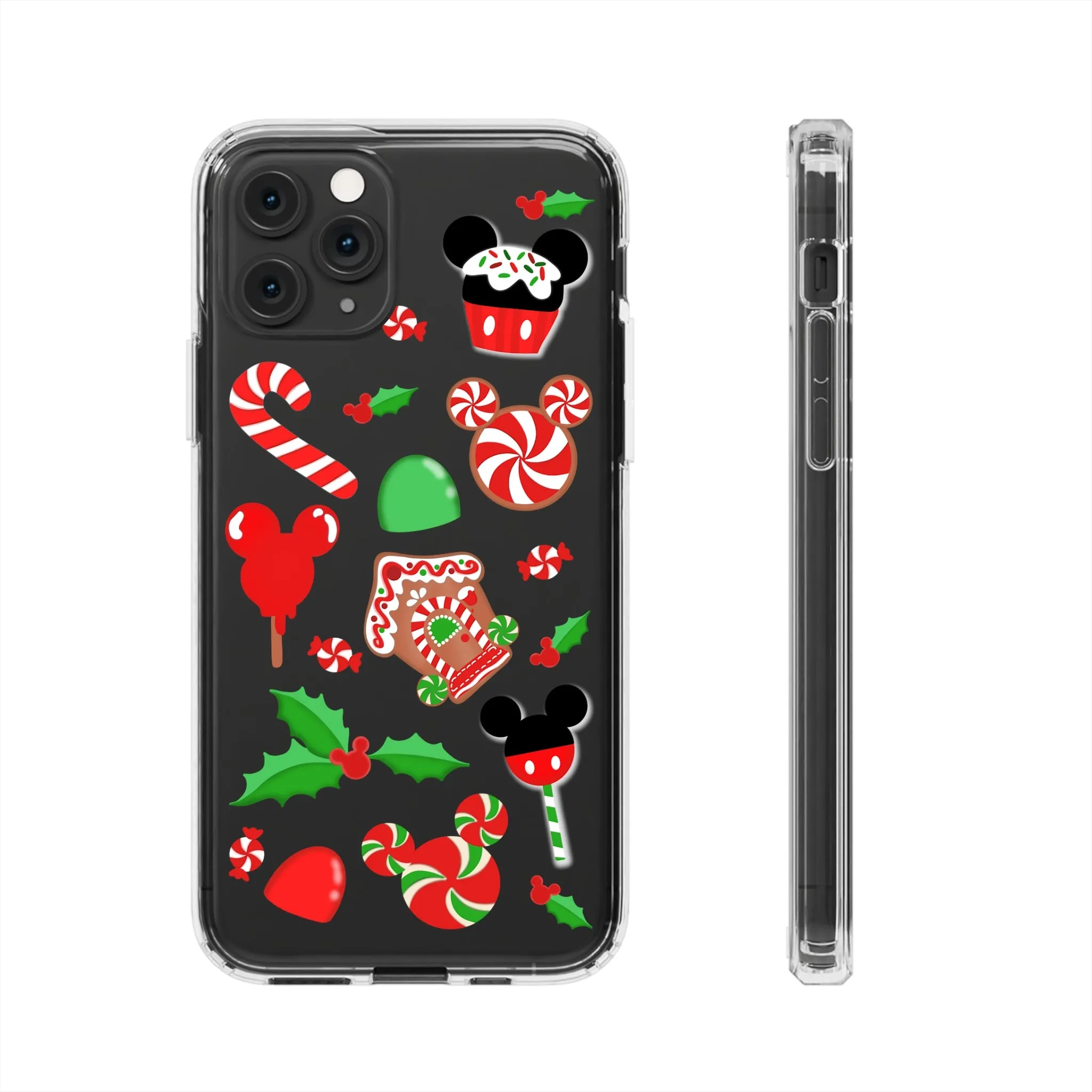 Christmas Peppermint Mouse Gingerbread Disney Clear Phone Case! Inspired Hand drawn Unique Gift Disneyland Kingdom World