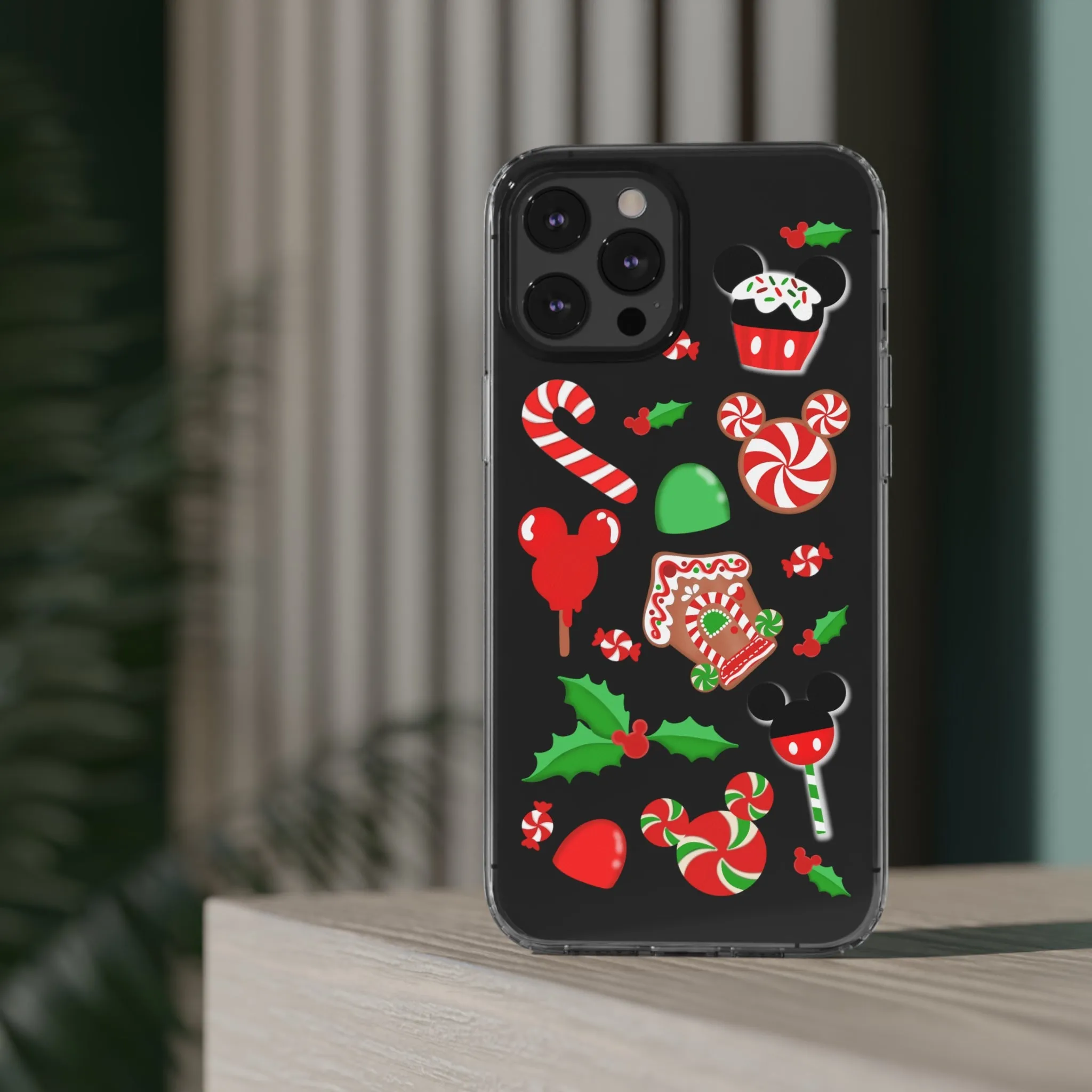 Christmas Peppermint Mouse Gingerbread Disney Clear Phone Case! Inspired Hand drawn Unique Gift Disneyland Kingdom World