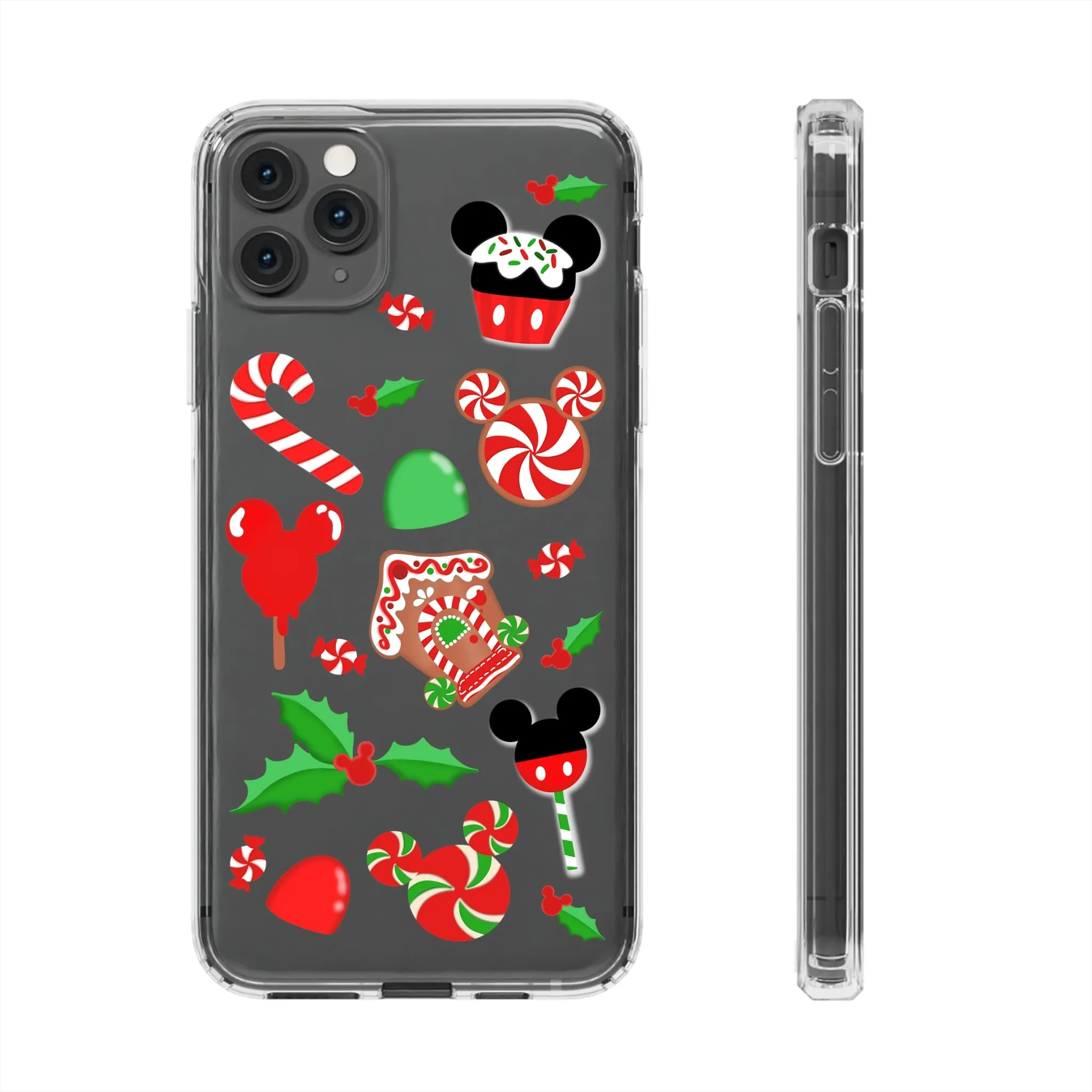 Christmas Peppermint Mouse Gingerbread Disney Clear Phone Case! Inspired Hand drawn Unique Gift Disneyland Kingdom World