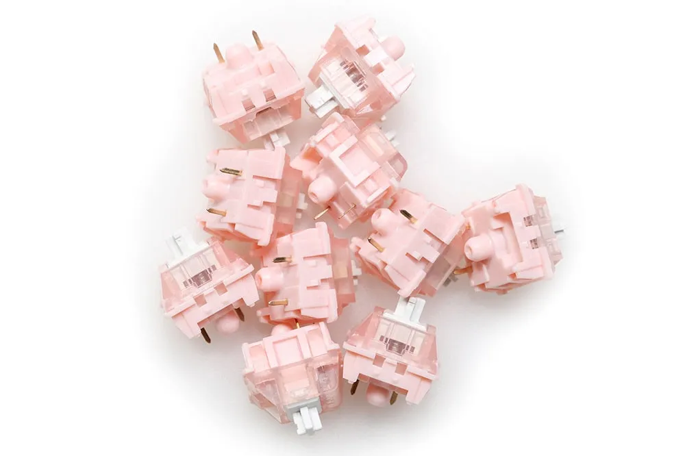 CIY Sakura Switch Linear Switch 37g for Gaming Mechanical Keyboard Pink Factory Lubed 50M PC POK Nylon Long Spring