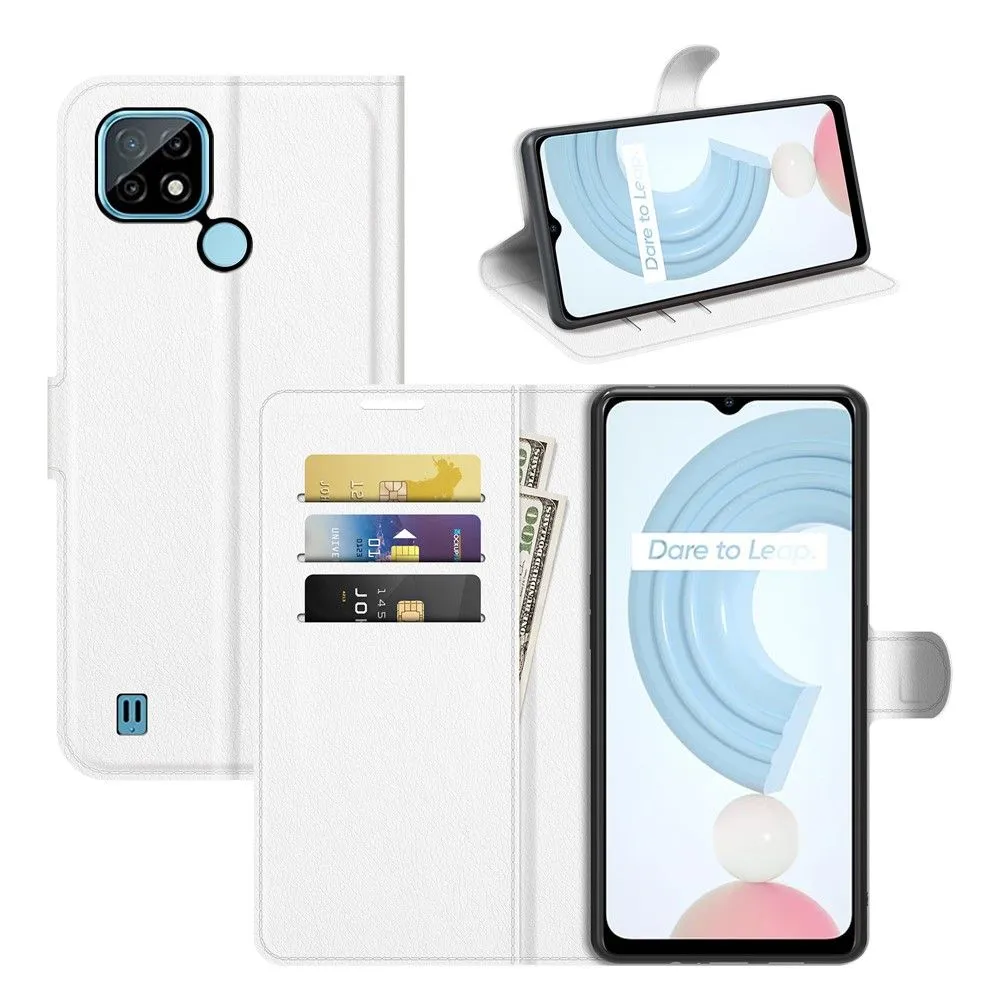 Classic Realme C21 flip case - White