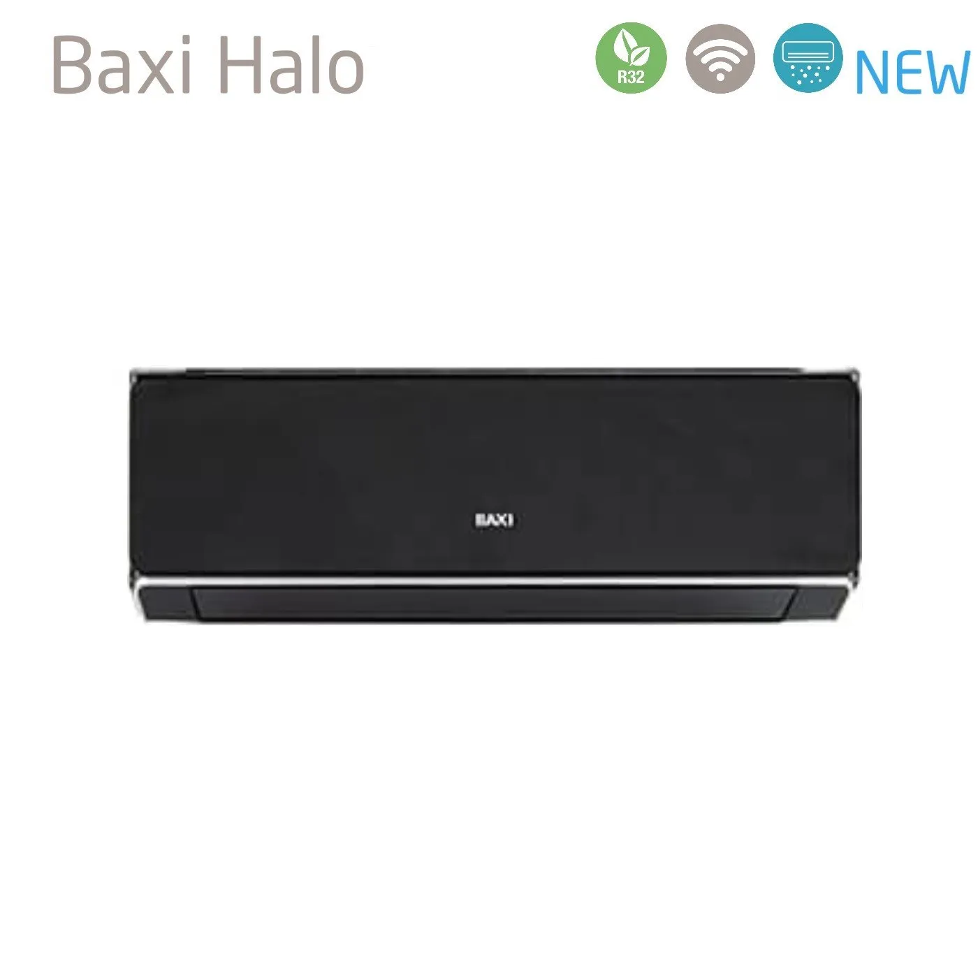 Climatizzatore Condizionatore Baxi Inverter serie HALO NERO 9000 Btu HSGNW25 R-32 Wi-Fi Integrato Classe A  /A 