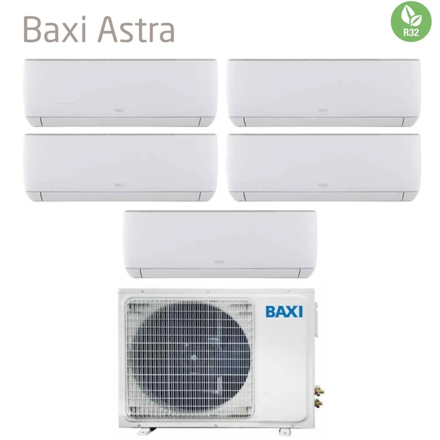 Climatizzatore Condizionatore Baxi Penta Split Inverter Serie Astra 7 7 7 9 9 con LSGT125-5M R-32 Wi-Fi Optional 7000 7000 7000 9000 9000 - Novità