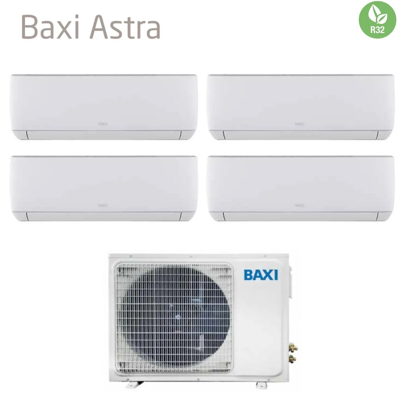 Climatizzatore Condizionatore Baxi Quadri Split Inverter Serie Astra 7 7 12 12 con LSGT100-4M R-32 Wi-Fi Optional 7000 7000 12000 12000 - Novità