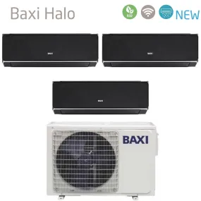 Climatizzatore Condizionatore Baxi Trial Split Inverter Serie HALO NERO 9 9 12 con LSGT60-3M R-32 Wi-Fi Integrato 9000 9000 12000