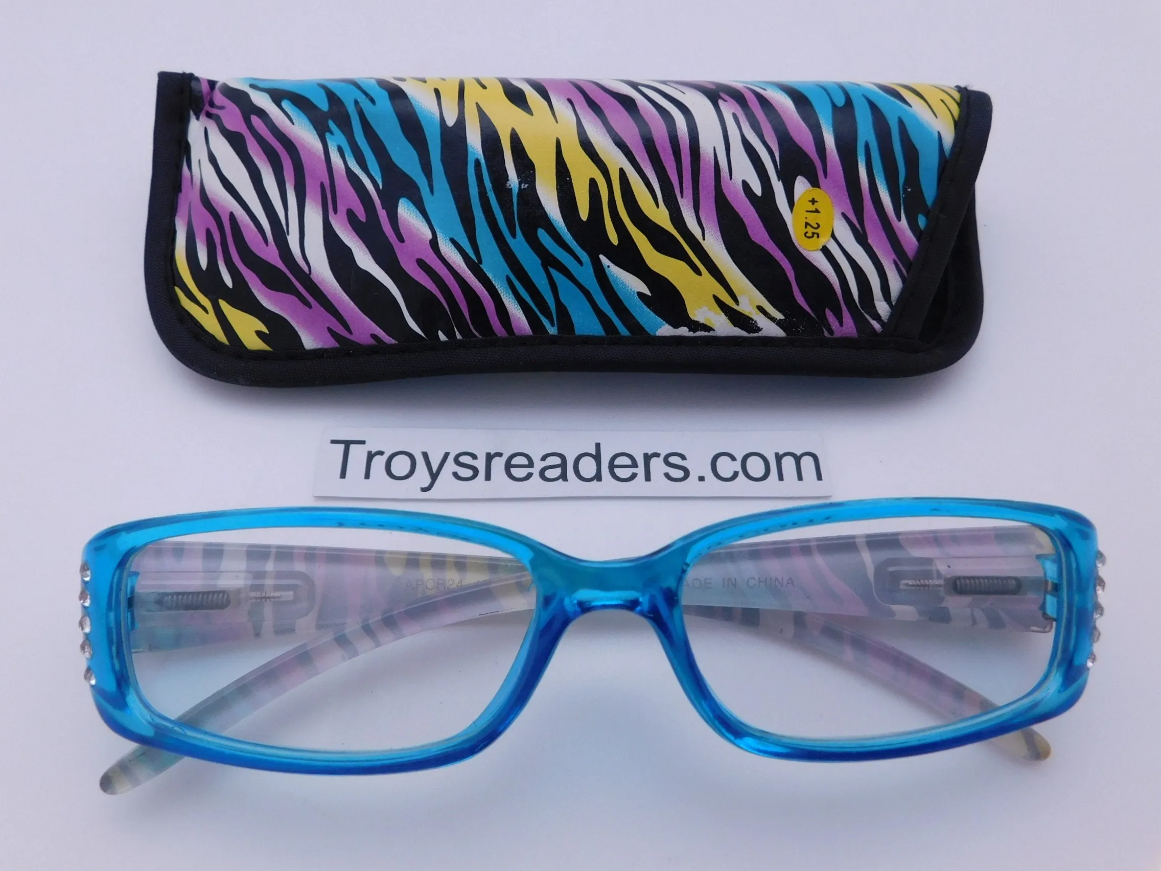 Colorful Animal Print Readers With Case in Four Colors