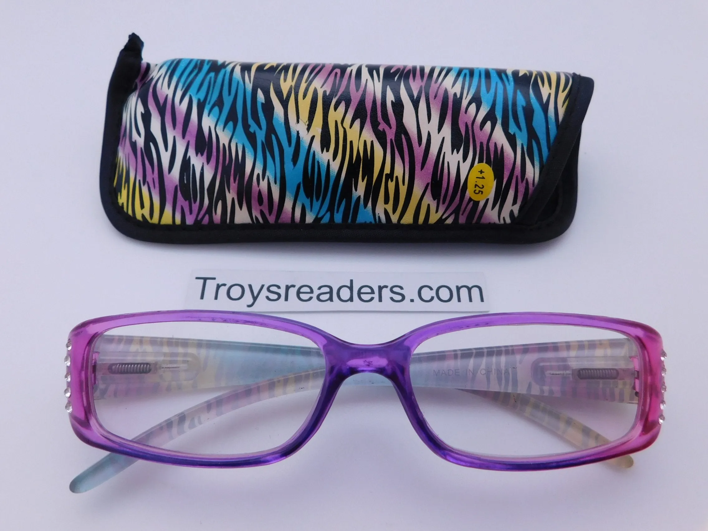 Colorful Animal Print Readers With Case in Four Colors