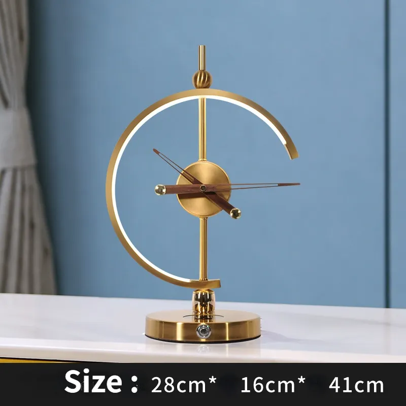 Creative clock lamp modern simple bedroom bedside light luxury decoration mobile phone intelligent wireless charging and storage lamp