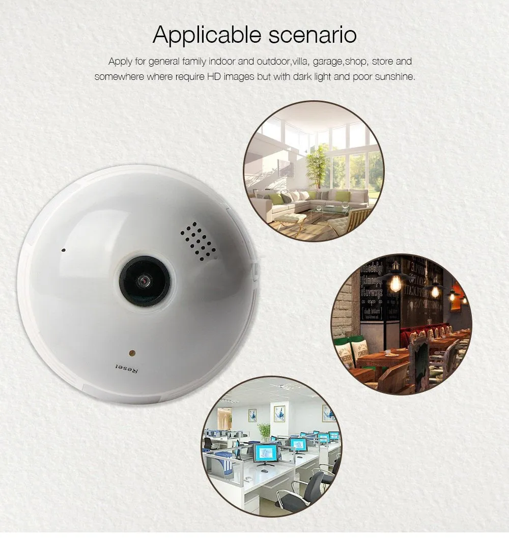 CRONY B13-I-V2 Wi-Fi Globe Panoramic  960p Wireless Panoramic Ip 3d Vr Camera Wifi Bulb Light Fisheye Surveillance