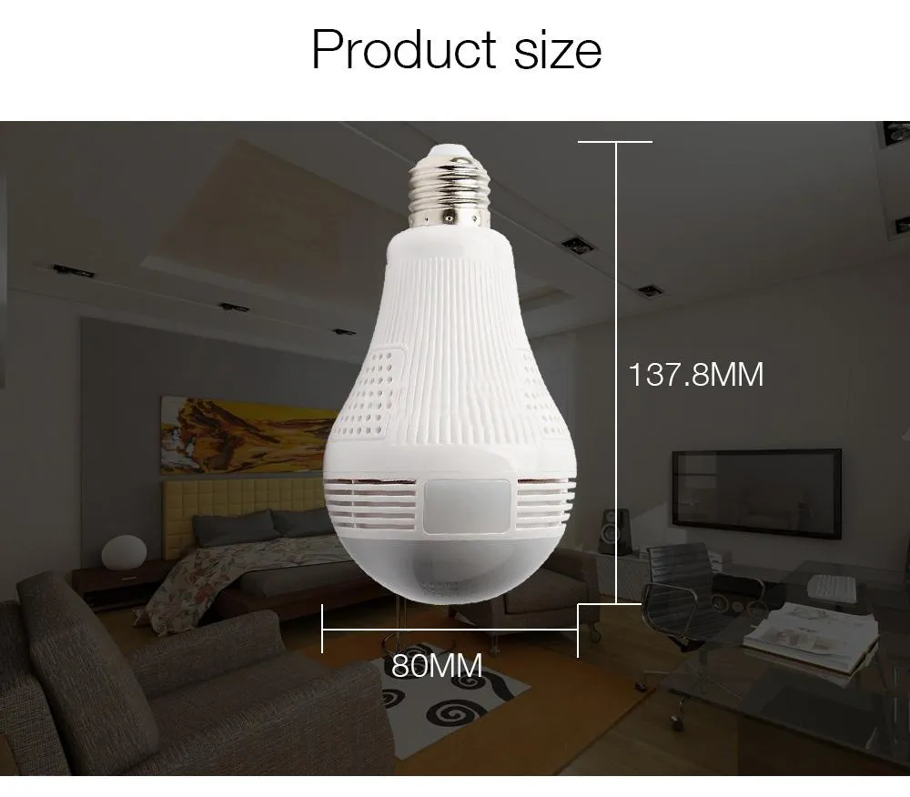 CRONY B13-I-V2 Wi-Fi Globe Panoramic  960p Wireless Panoramic Ip 3d Vr Camera Wifi Bulb Light Fisheye Surveillance