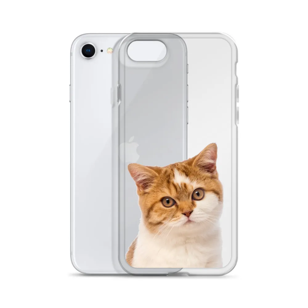 Custom Cat Clear iPhone 14 Pro Max Case, Personalized Photo Pet Gift iPhone 13 12 11 Mini SE XS Max XR X 8 7 Plus Transparent