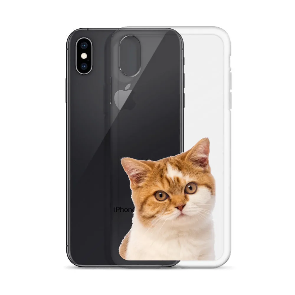 Custom Cat Clear iPhone 14 Pro Max Case, Personalized Photo Pet Gift iPhone 13 12 11 Mini SE XS Max XR X 8 7 Plus Transparent