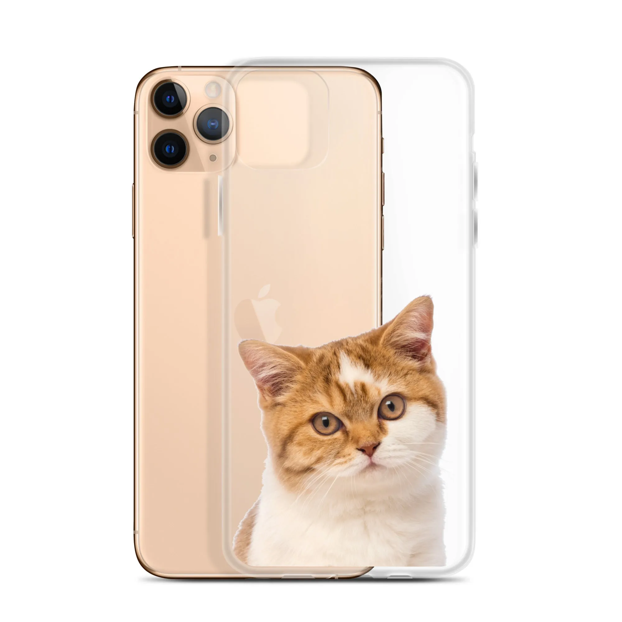 Custom Cat Clear iPhone 14 Pro Max Case, Personalized Photo Pet Gift iPhone 13 12 11 Mini SE XS Max XR X 8 7 Plus Transparent