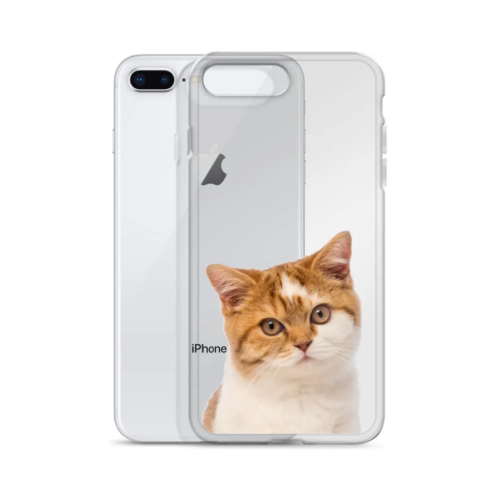 Custom Cat Clear iPhone 14 Pro Max Case, Personalized Photo Pet Gift iPhone 13 12 11 Mini SE XS Max XR X 8 7 Plus Transparent