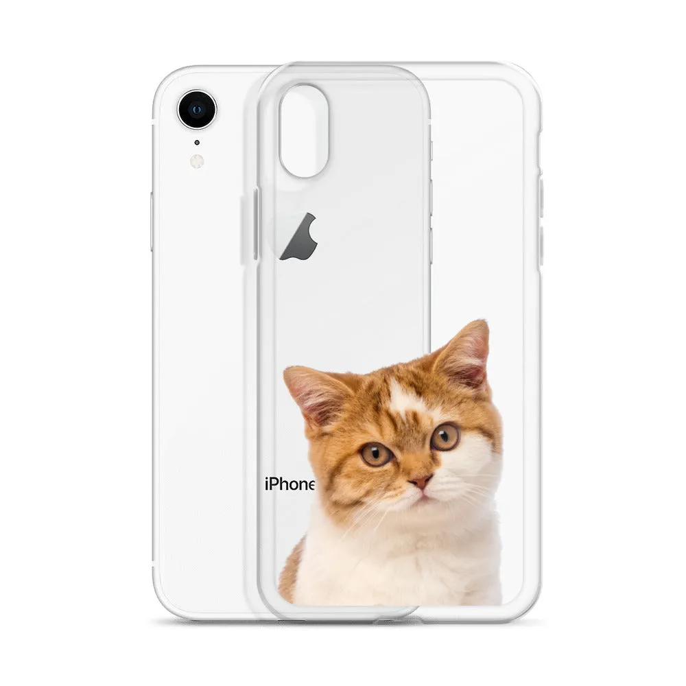 Custom Cat Clear iPhone 14 Pro Max Case, Personalized Photo Pet Gift iPhone 13 12 11 Mini SE XS Max XR X 8 7 Plus Transparent