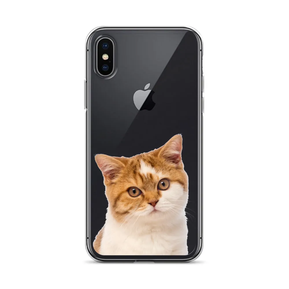 Custom Cat Clear iPhone 14 Pro Max Case, Personalized Photo Pet Gift iPhone 13 12 11 Mini SE XS Max XR X 8 7 Plus Transparent