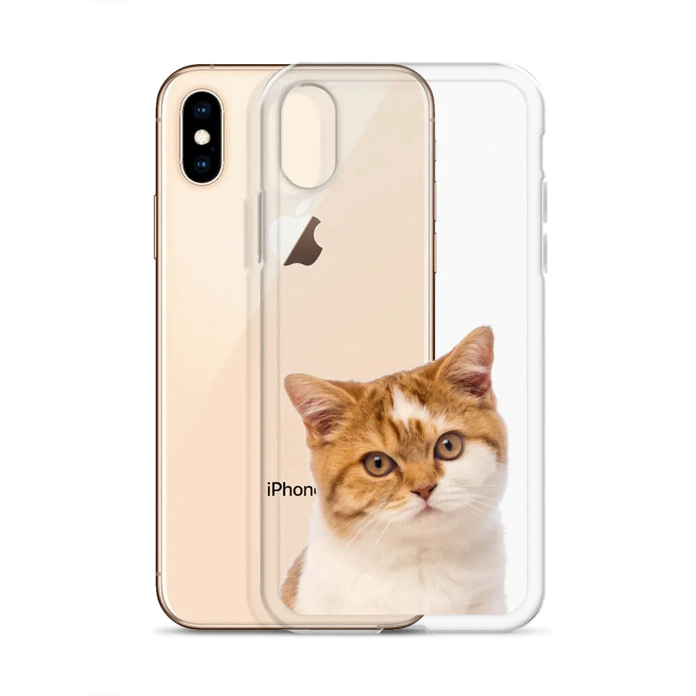 Custom Cat Clear iPhone 14 Pro Max Case, Personalized Photo Pet Gift iPhone 13 12 11 Mini SE XS Max XR X 8 7 Plus Transparent