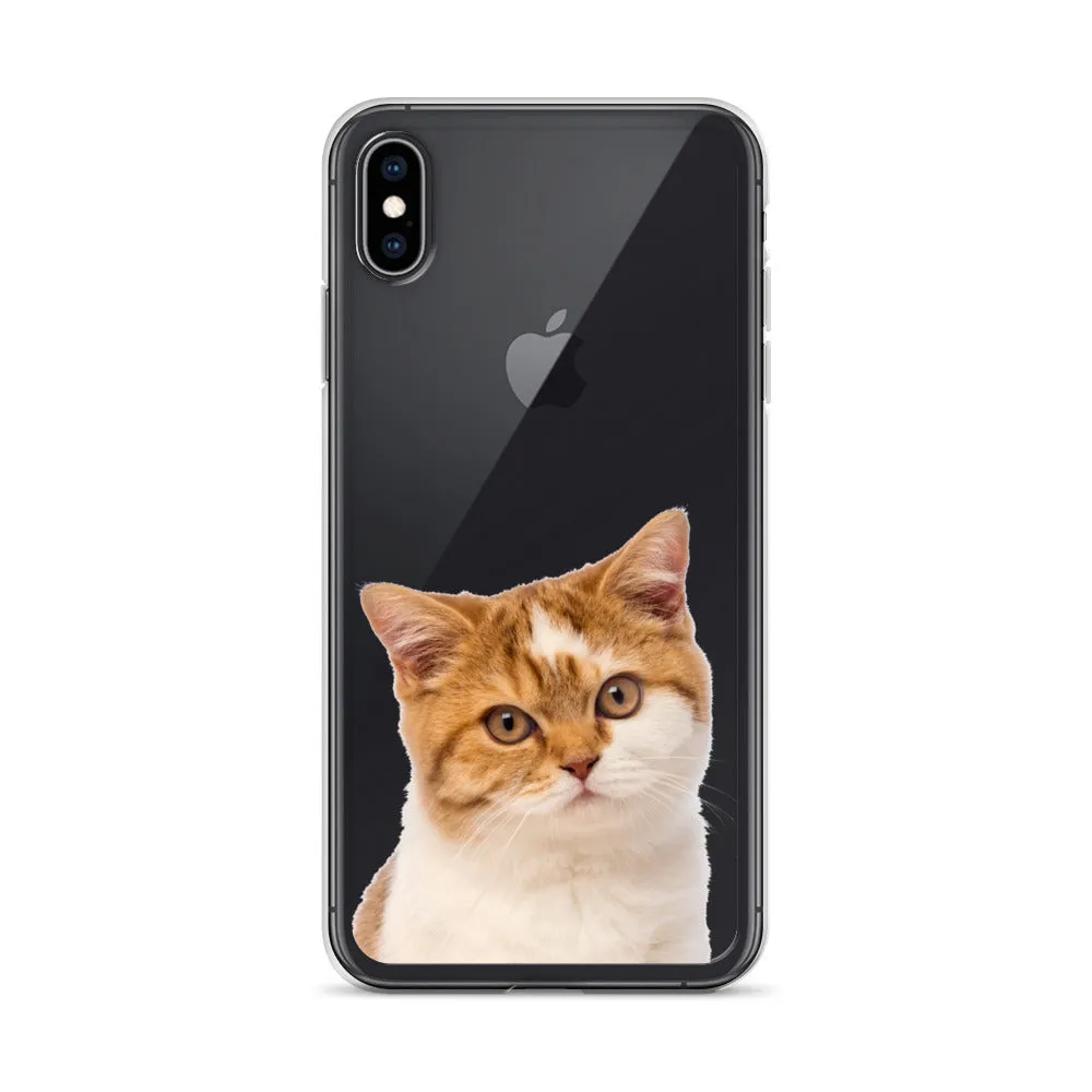 Custom Cat Clear iPhone 14 Pro Max Case, Personalized Photo Pet Gift iPhone 13 12 11 Mini SE XS Max XR X 8 7 Plus Transparent