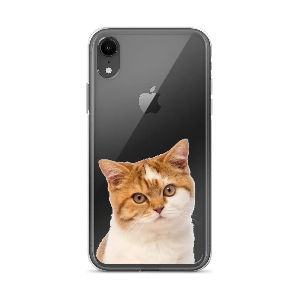 Custom Cat Clear iPhone 14 Pro Max Case, Personalized Photo Pet Gift iPhone 13 12 11 Mini SE XS Max XR X 8 7 Plus Transparent