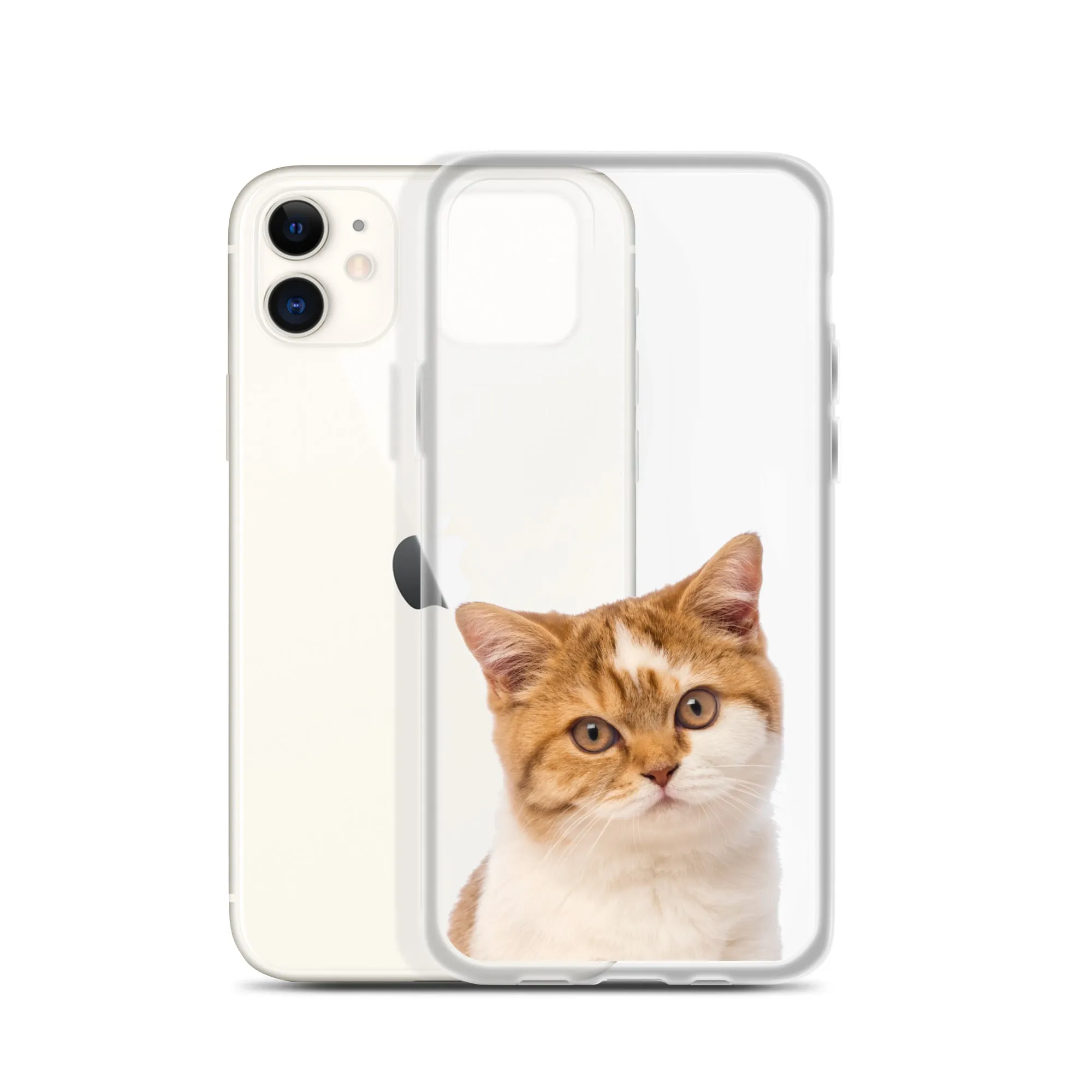 Custom Cat Clear iPhone 14 Pro Max Case, Personalized Photo Pet Gift iPhone 13 12 11 Mini SE XS Max XR X 8 7 Plus Transparent