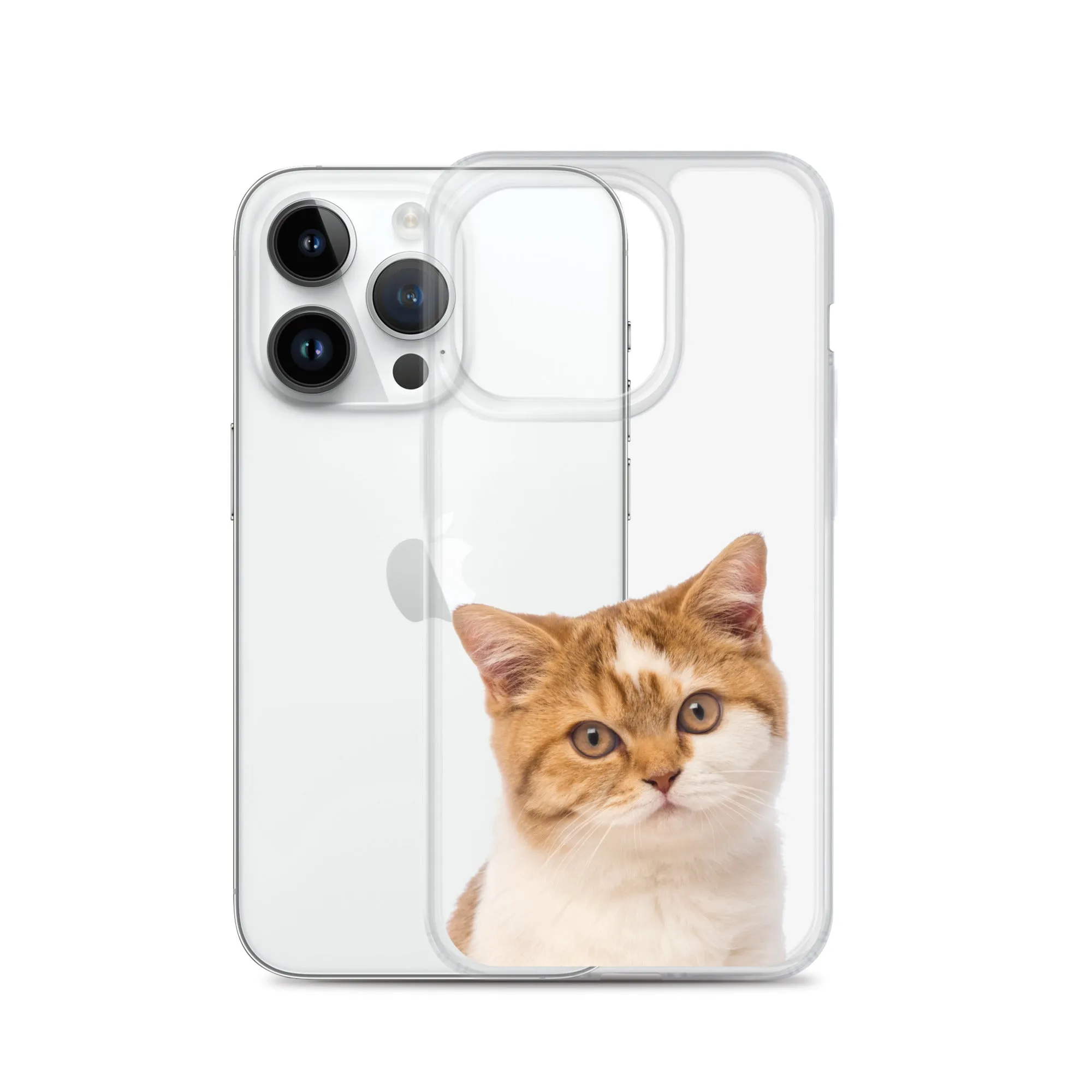 Custom Cat Clear iPhone 14 Pro Max Case, Personalized Photo Pet Gift iPhone 13 12 11 Mini SE XS Max XR X 8 7 Plus Transparent