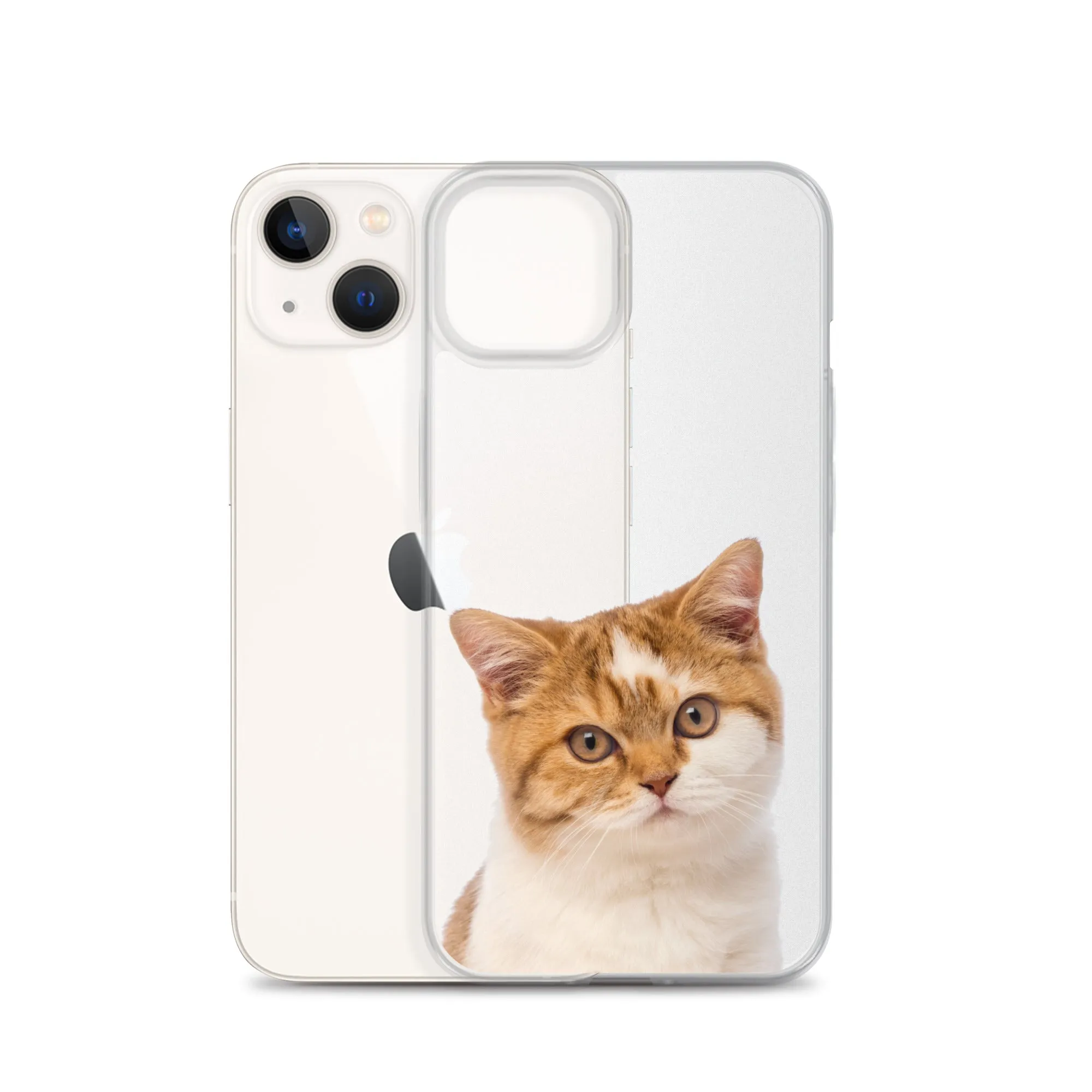 Custom Cat Clear iPhone 14 Pro Max Case, Personalized Photo Pet Gift iPhone 13 12 11 Mini SE XS Max XR X 8 7 Plus Transparent