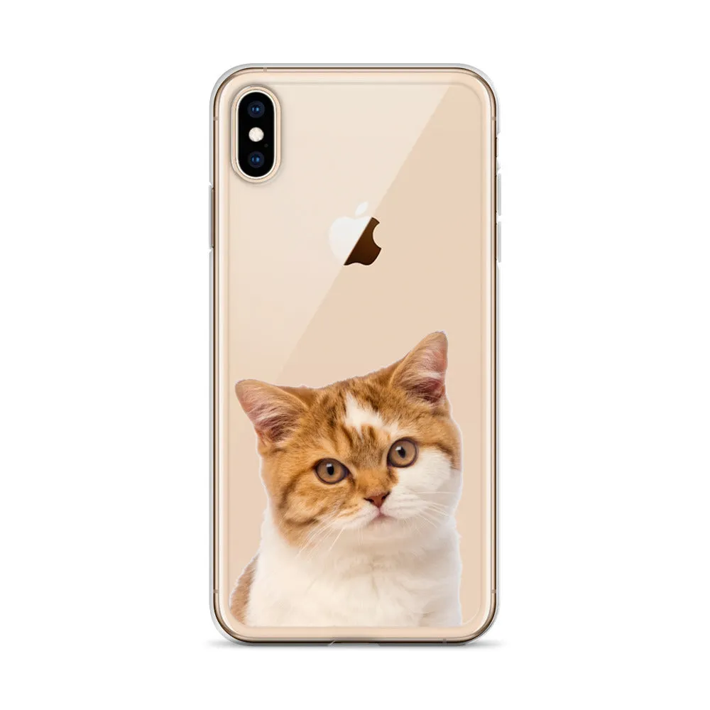 Custom Cat Clear iPhone 14 Pro Max Case, Personalized Photo Pet Gift iPhone 13 12 11 Mini SE XS Max XR X 8 7 Plus Transparent