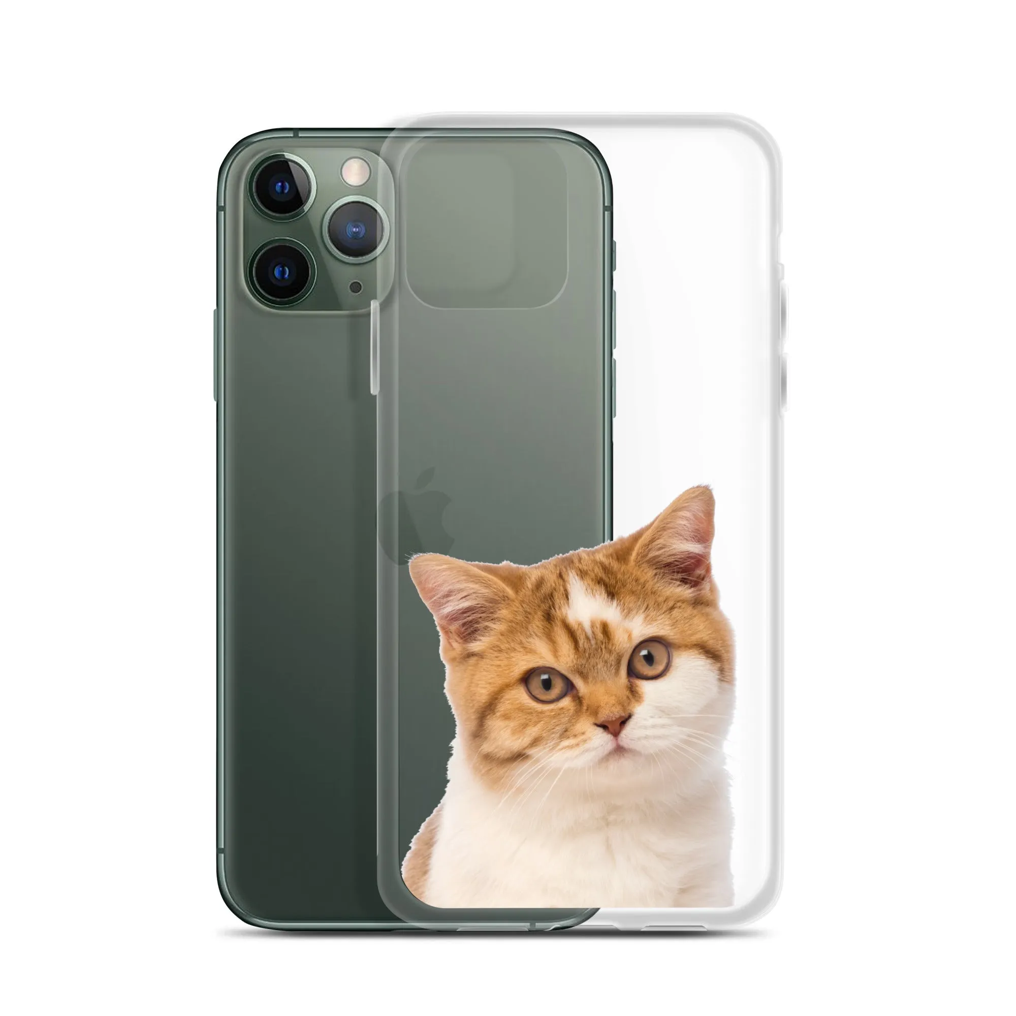 Custom Cat Clear iPhone 14 Pro Max Case, Personalized Photo Pet Gift iPhone 13 12 11 Mini SE XS Max XR X 8 7 Plus Transparent