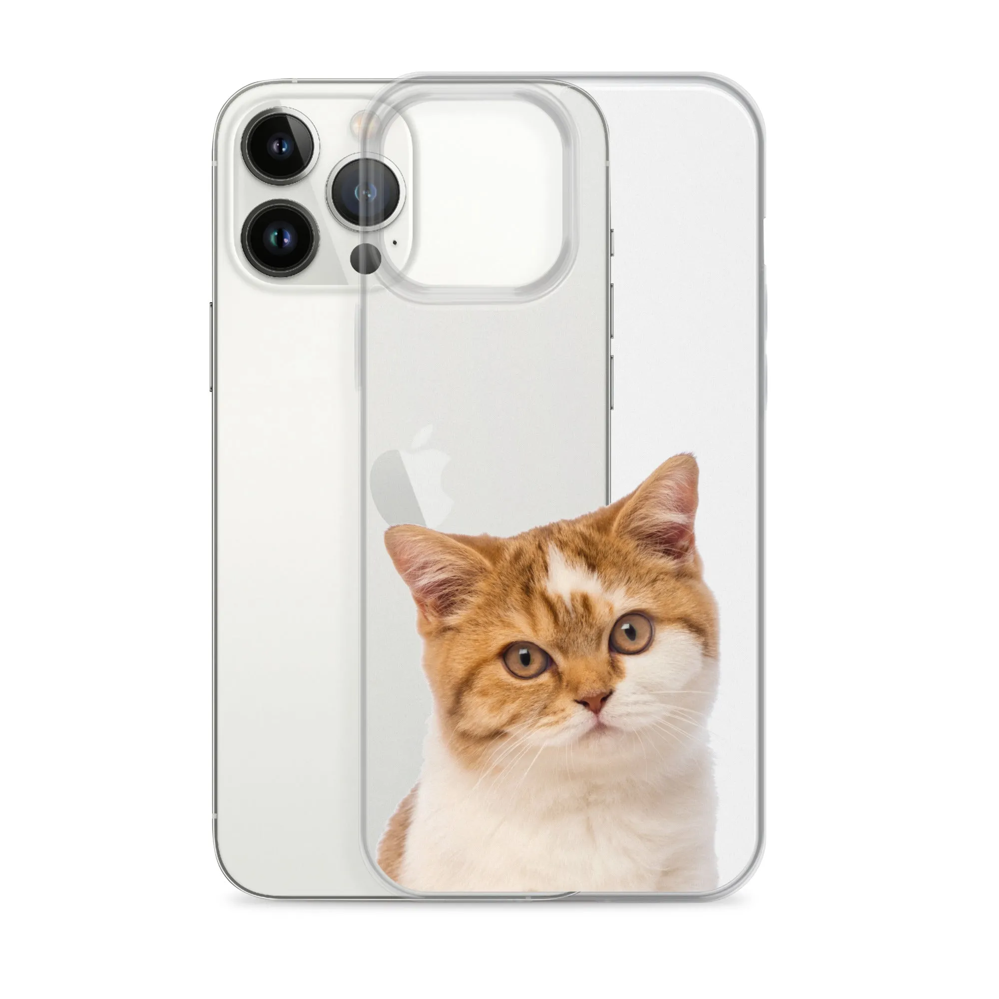 Custom Cat Clear iPhone 14 Pro Max Case, Personalized Photo Pet Gift iPhone 13 12 11 Mini SE XS Max XR X 8 7 Plus Transparent