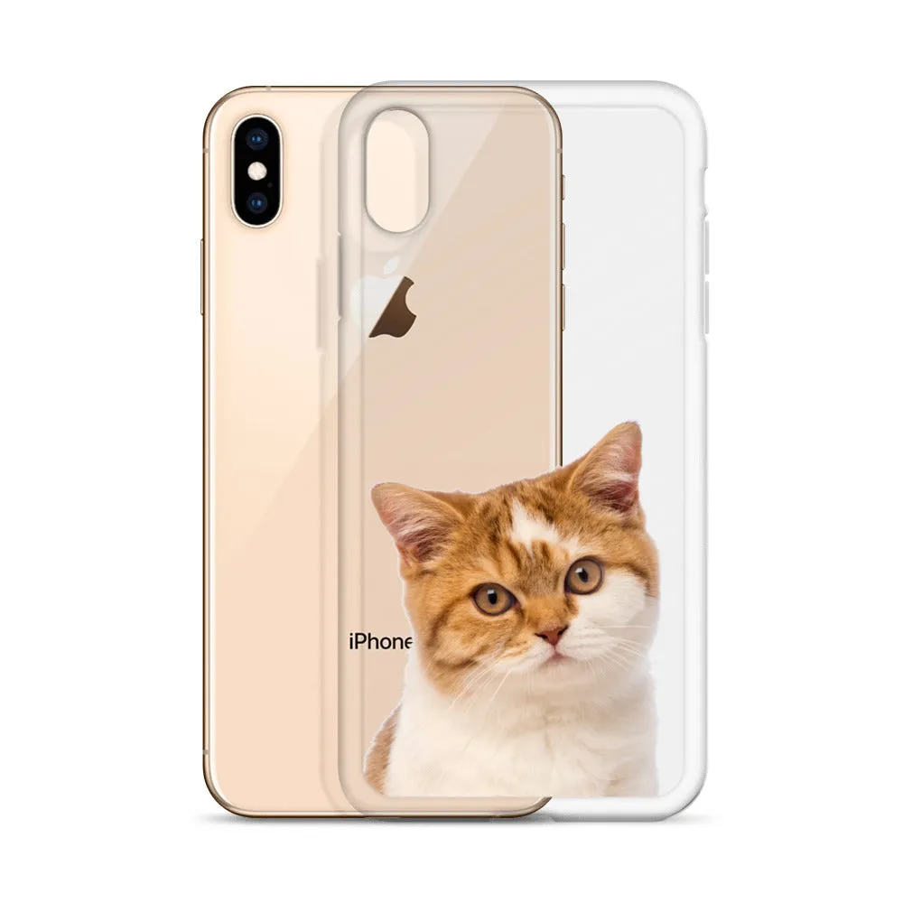 Custom Cat Clear iPhone 14 Pro Max Case, Personalized Photo Pet Gift iPhone 13 12 11 Mini SE XS Max XR X 8 7 Plus Transparent