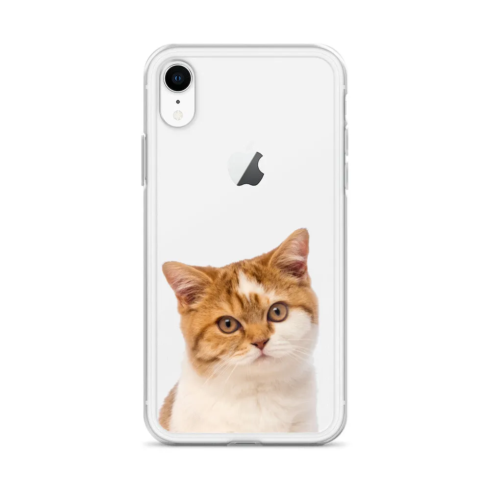 Custom Cat Clear iPhone 14 Pro Max Case, Personalized Photo Pet Gift iPhone 13 12 11 Mini SE XS Max XR X 8 7 Plus Transparent