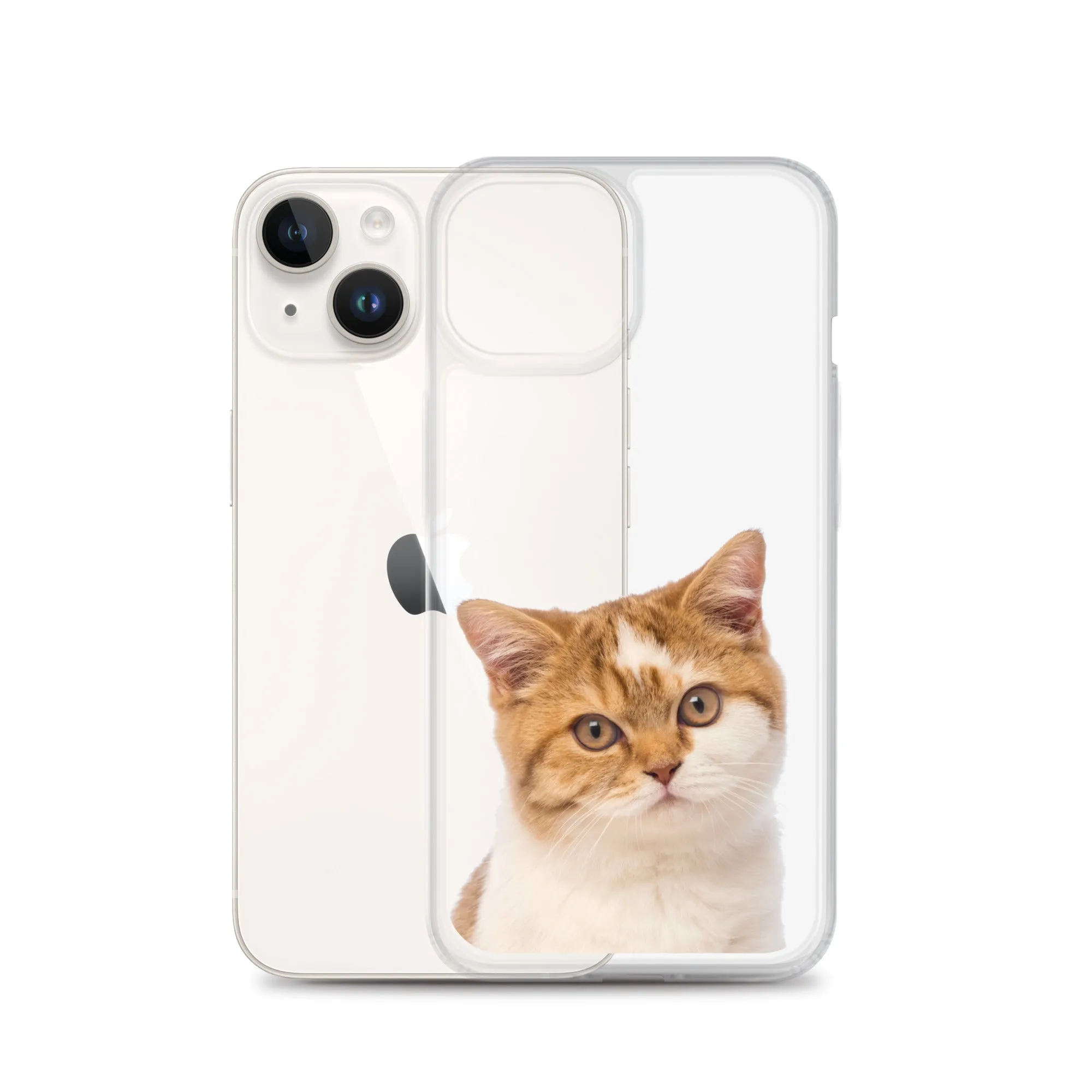 Custom Cat Clear iPhone 14 Pro Max Case, Personalized Photo Pet Gift iPhone 13 12 11 Mini SE XS Max XR X 8 7 Plus Transparent