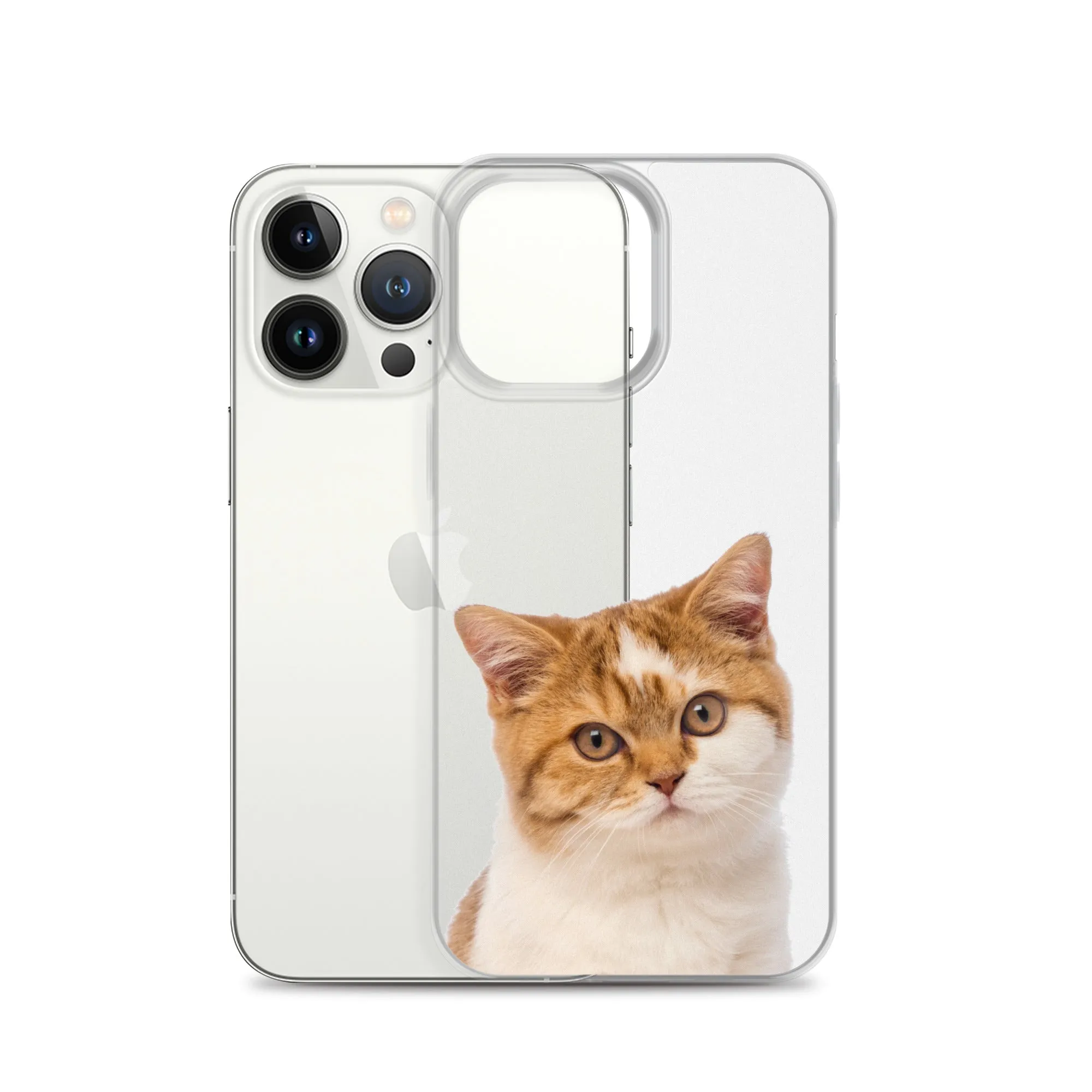 Custom Cat Clear iPhone 14 Pro Max Case, Personalized Photo Pet Gift iPhone 13 12 11 Mini SE XS Max XR X 8 7 Plus Transparent