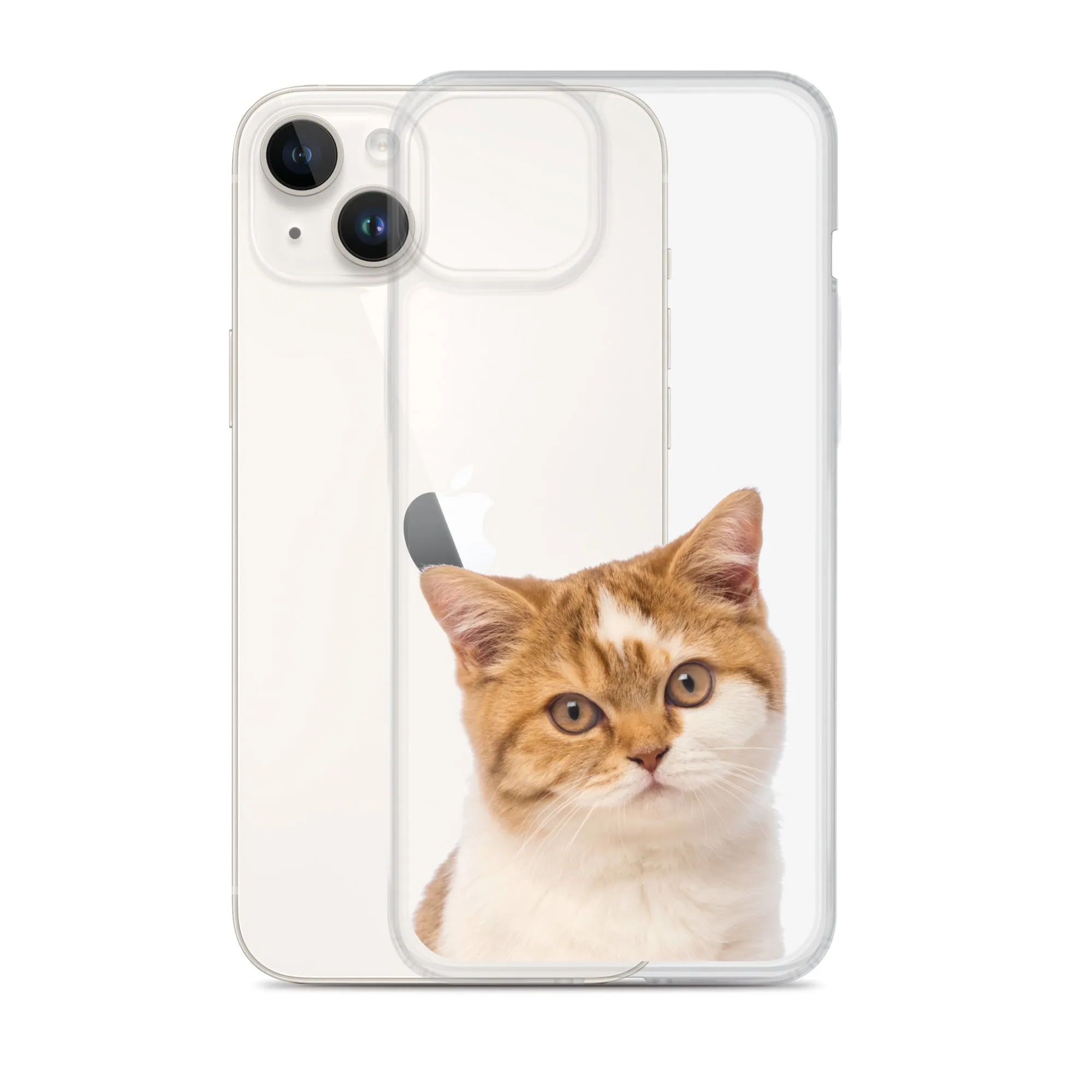 Custom Cat Clear iPhone 14 Pro Max Case, Personalized Photo Pet Gift iPhone 13 12 11 Mini SE XS Max XR X 8 7 Plus Transparent