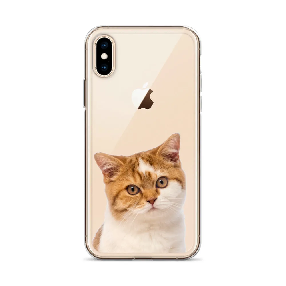 Custom Cat Clear iPhone 14 Pro Max Case, Personalized Photo Pet Gift iPhone 13 12 11 Mini SE XS Max XR X 8 7 Plus Transparent