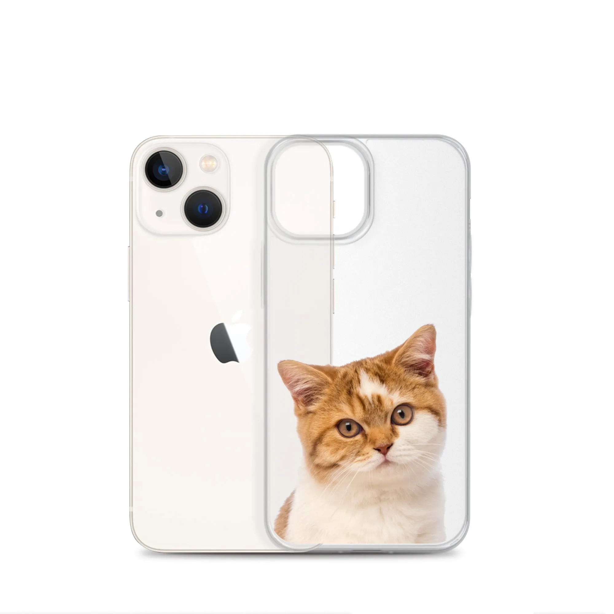 Custom Cat Clear iPhone 14 Pro Max Case, Personalized Photo Pet Gift iPhone 13 12 11 Mini SE XS Max XR X 8 7 Plus Transparent