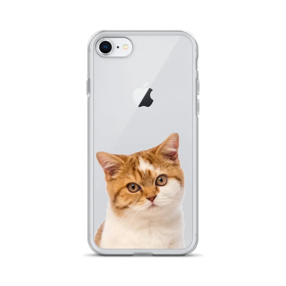 Custom Cat Clear iPhone 14 Pro Max Case, Personalized Photo Pet Gift iPhone 13 12 11 Mini SE XS Max XR X 8 7 Plus Transparent