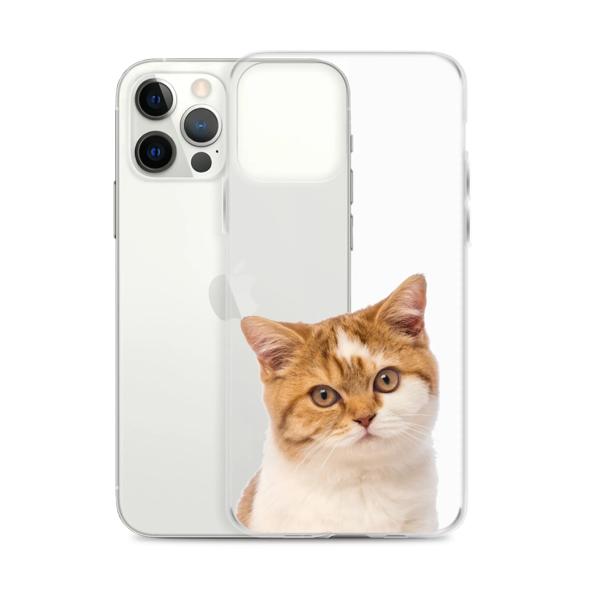 Custom Cat Clear iPhone 14 Pro Max Case, Personalized Photo Pet Gift iPhone 13 12 11 Mini SE XS Max XR X 8 7 Plus Transparent